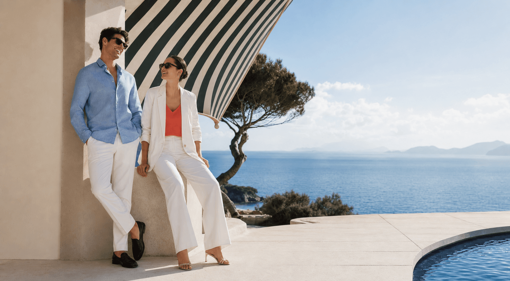 Sunlit resort tailoring by the coast
