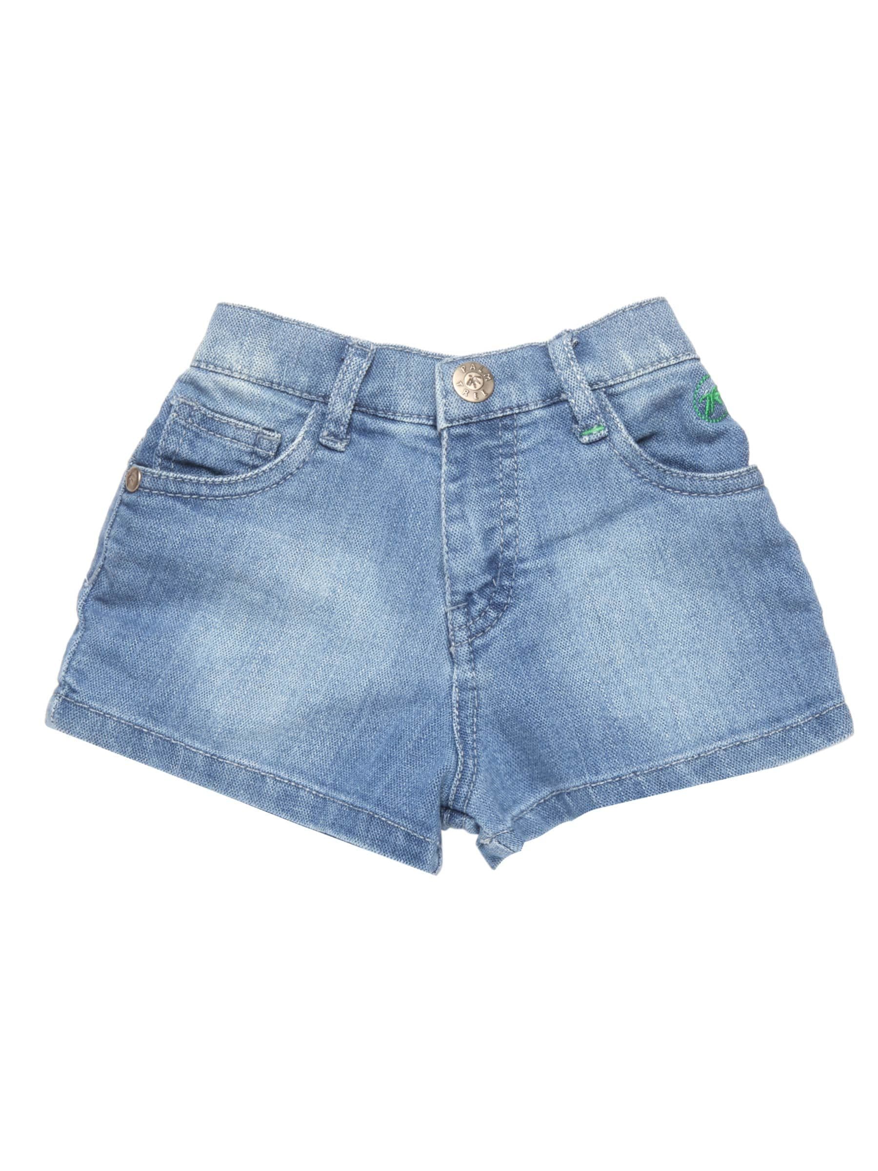 Gini and Jony  Girls Woven Blue Shorts