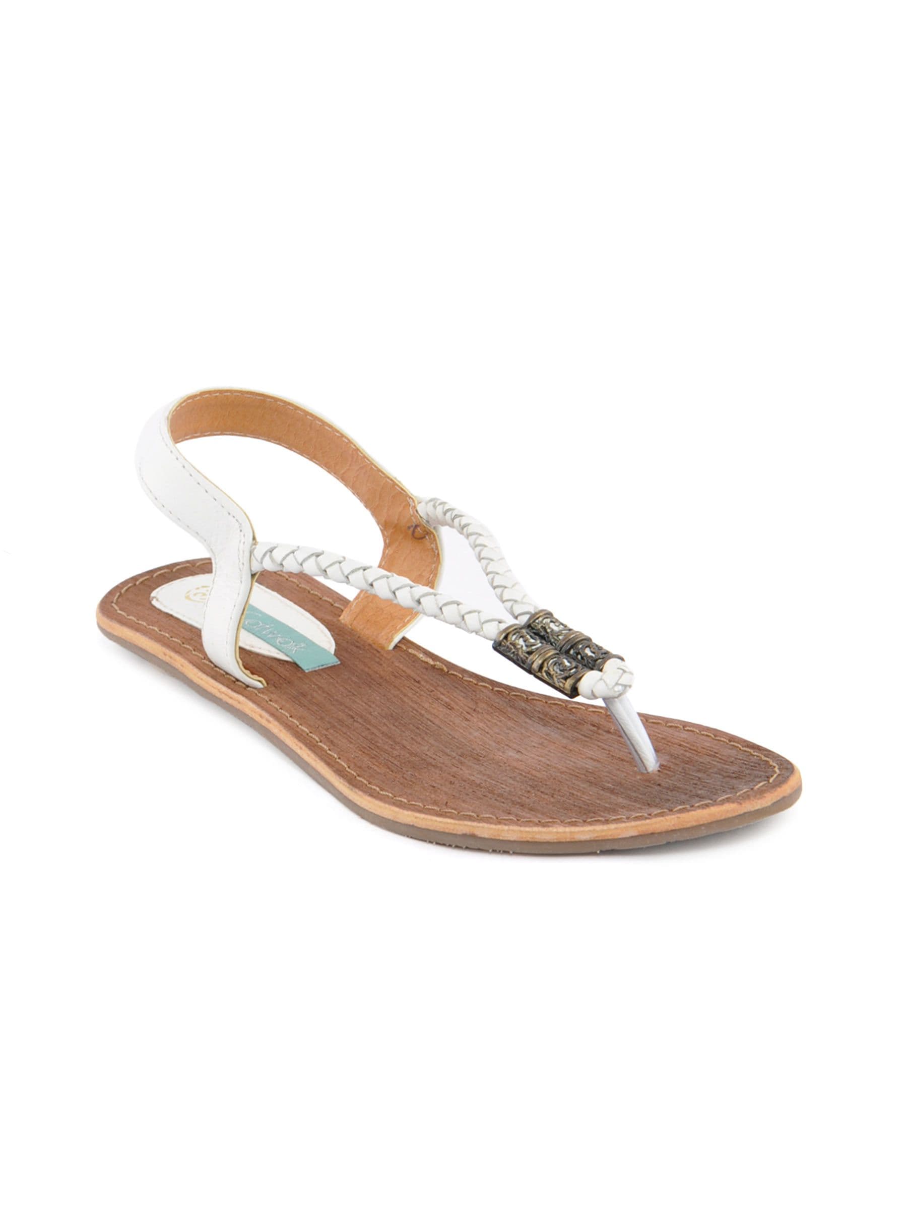 Catwalk Women Weaved Strap White Flats