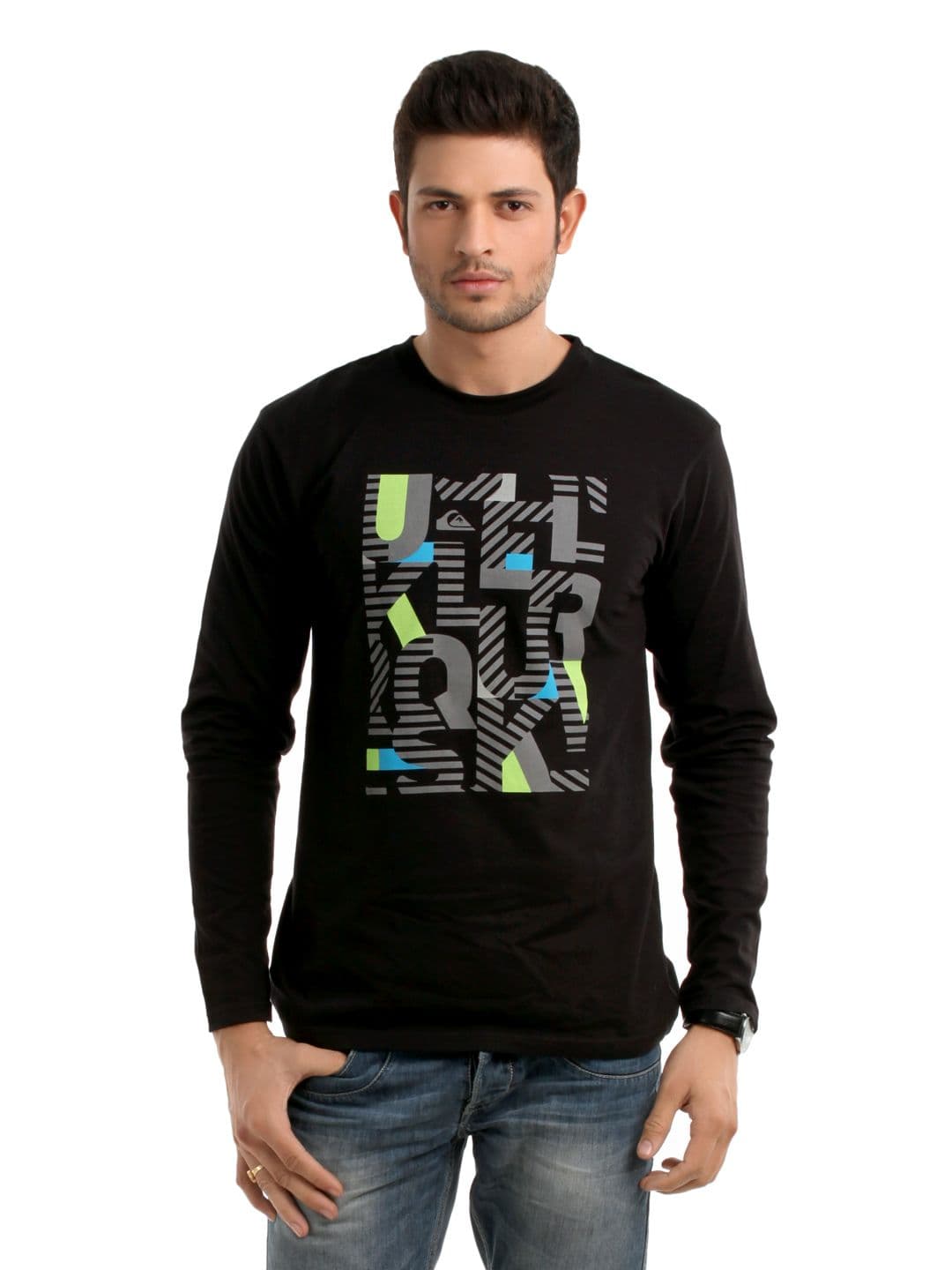 Quiksilver Men Black T-shirt