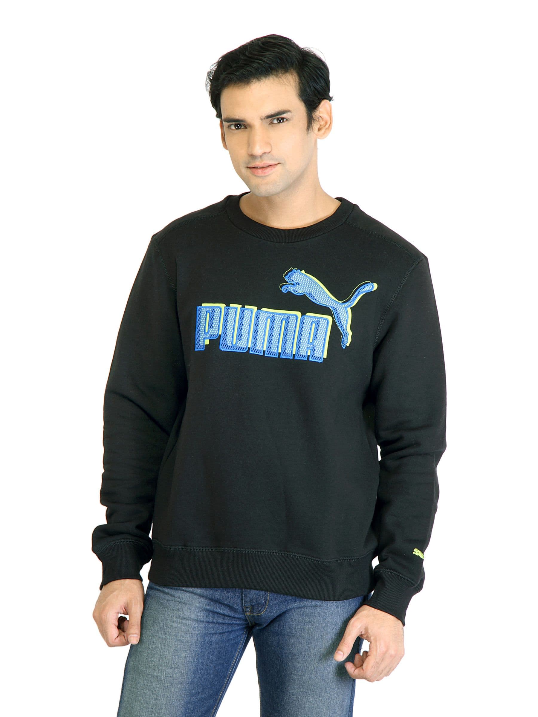 Puma Men Logo Crew  Black SweatShirt