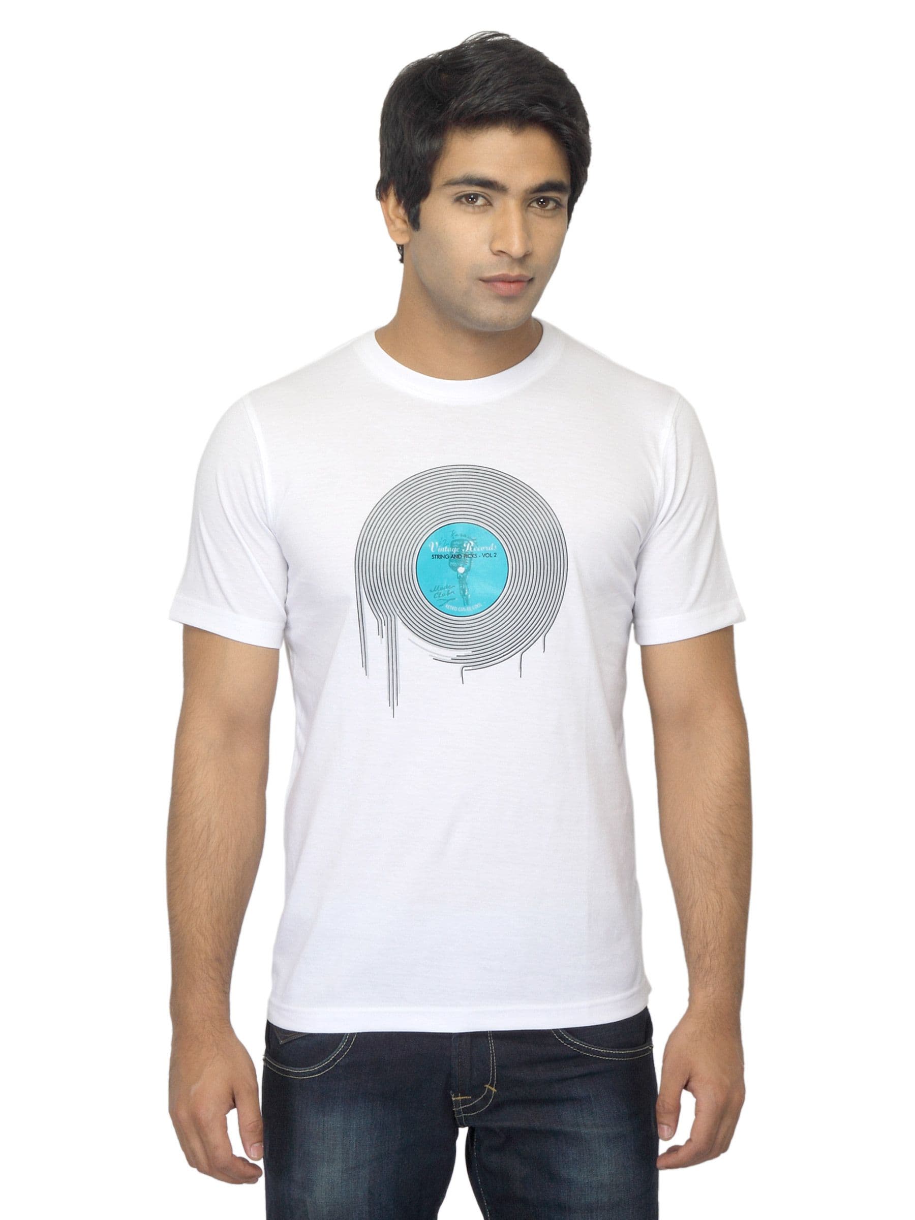 Mark Taylor Men Printed White T-shirt