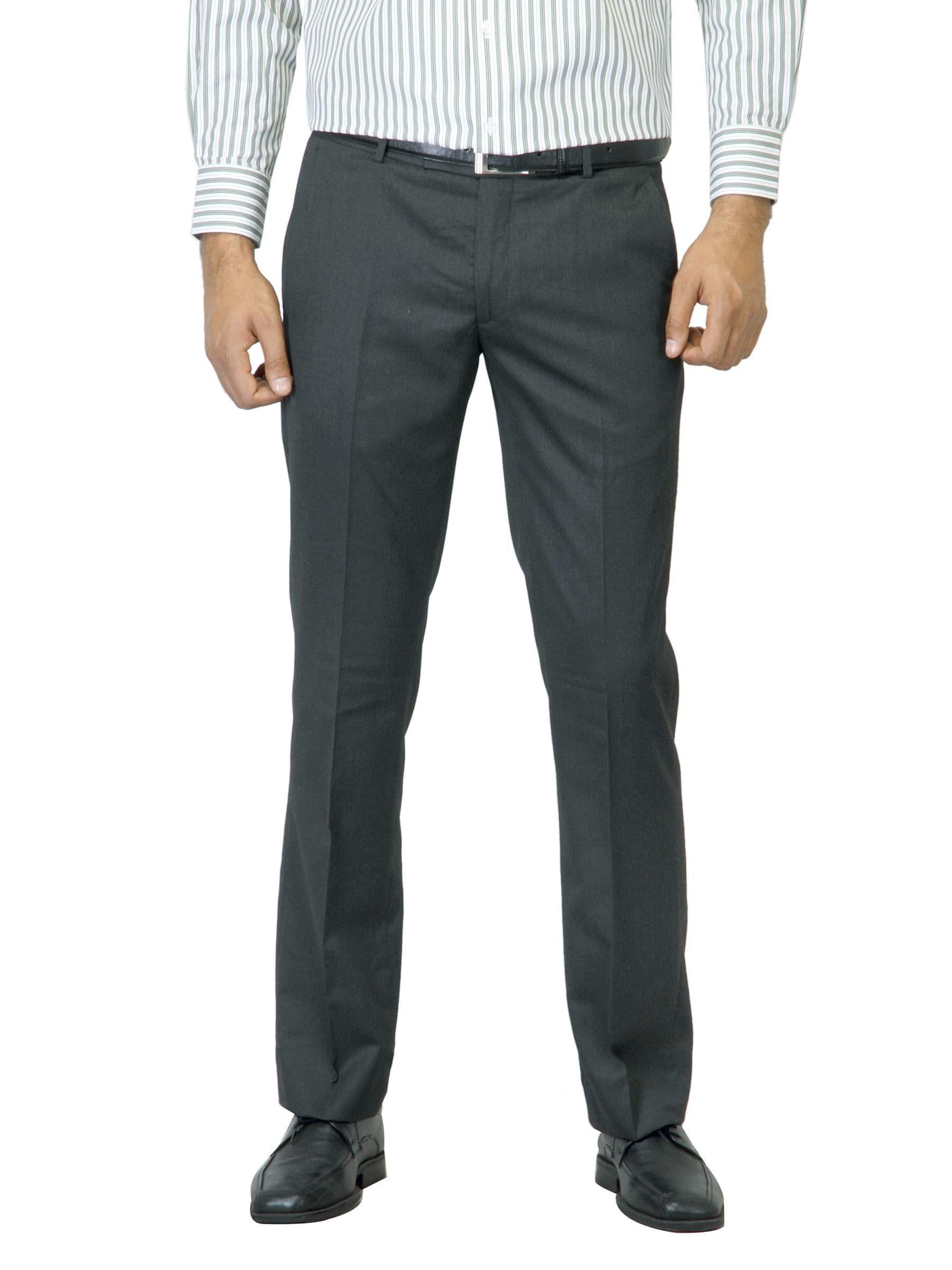 Arrow Men Charcoal Flat Front Trousers
