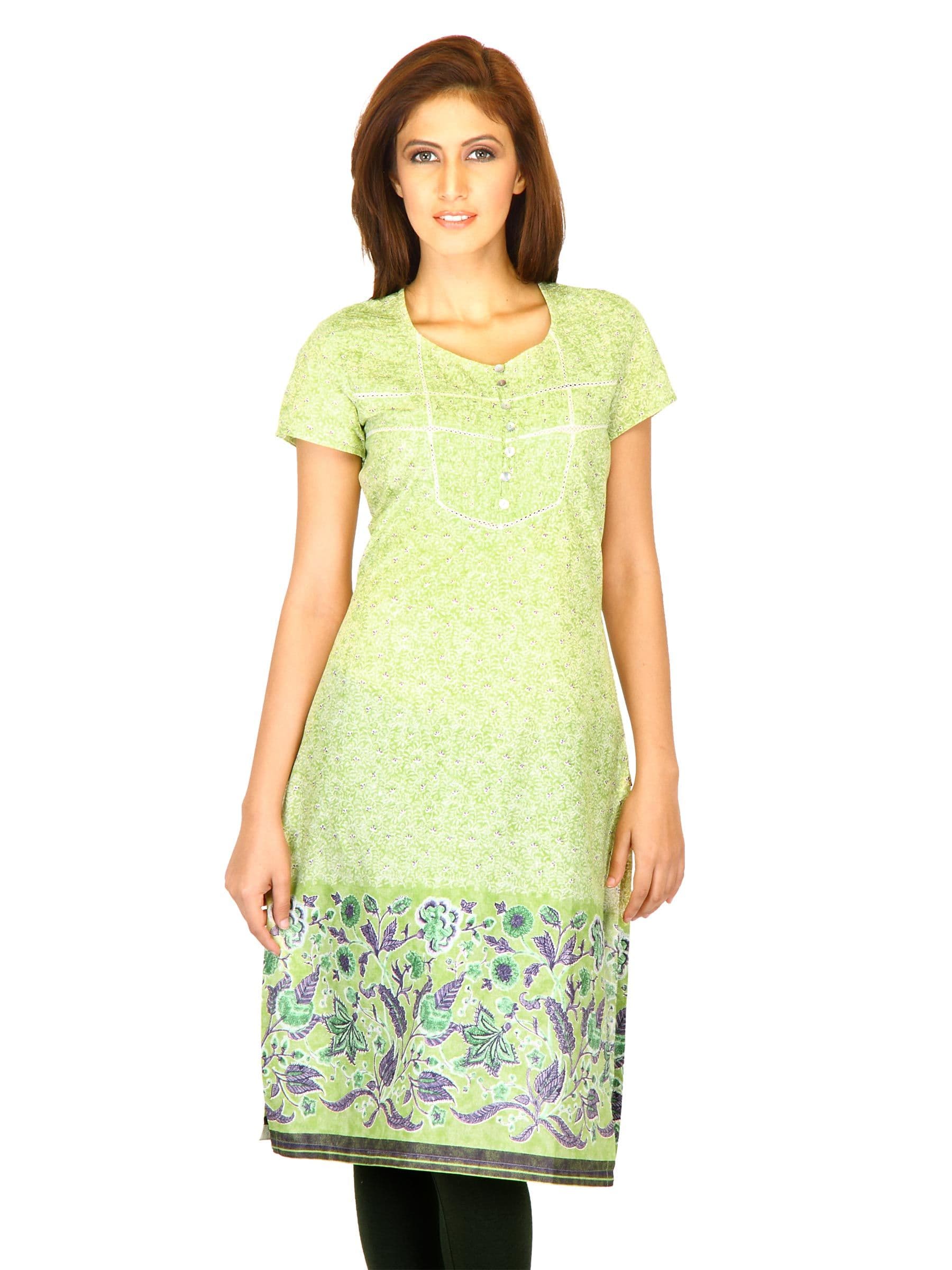 W Women Printed Green Kurtas