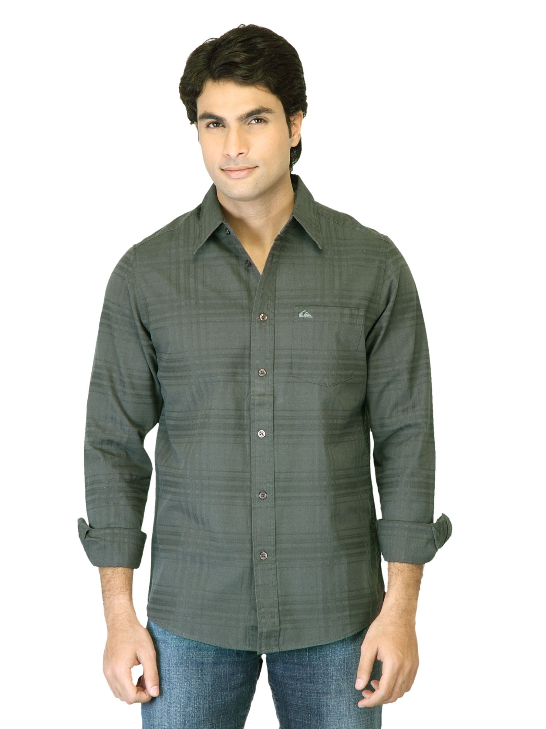 Quiksilver Men Grey Shirt