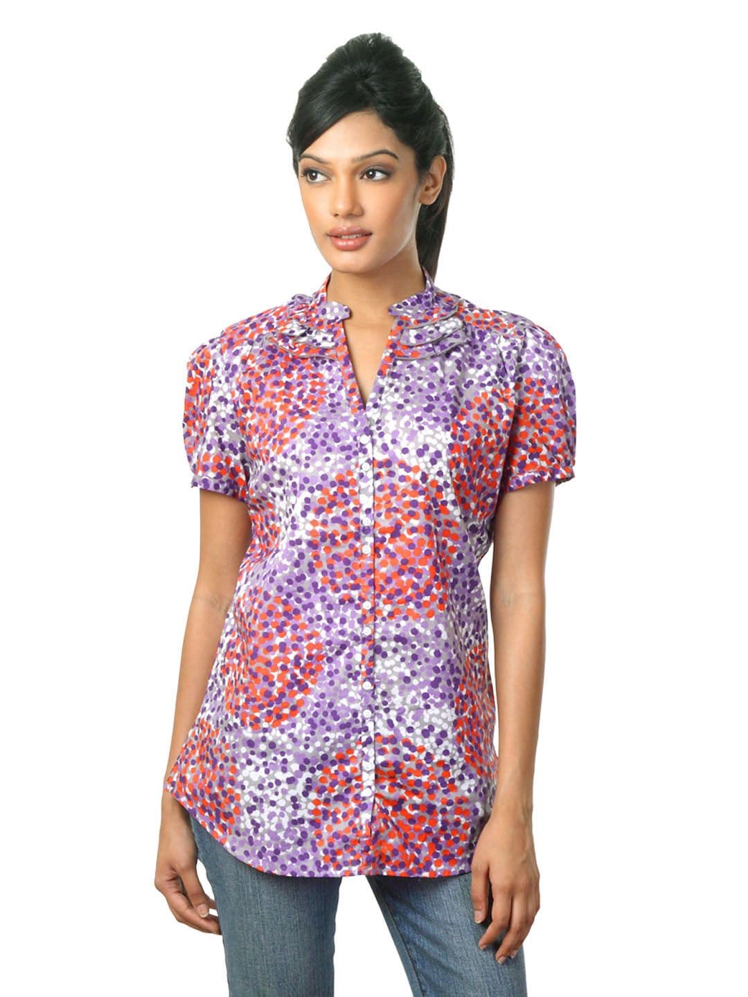 United Colors of Benetton Women Purple Printed Shirt