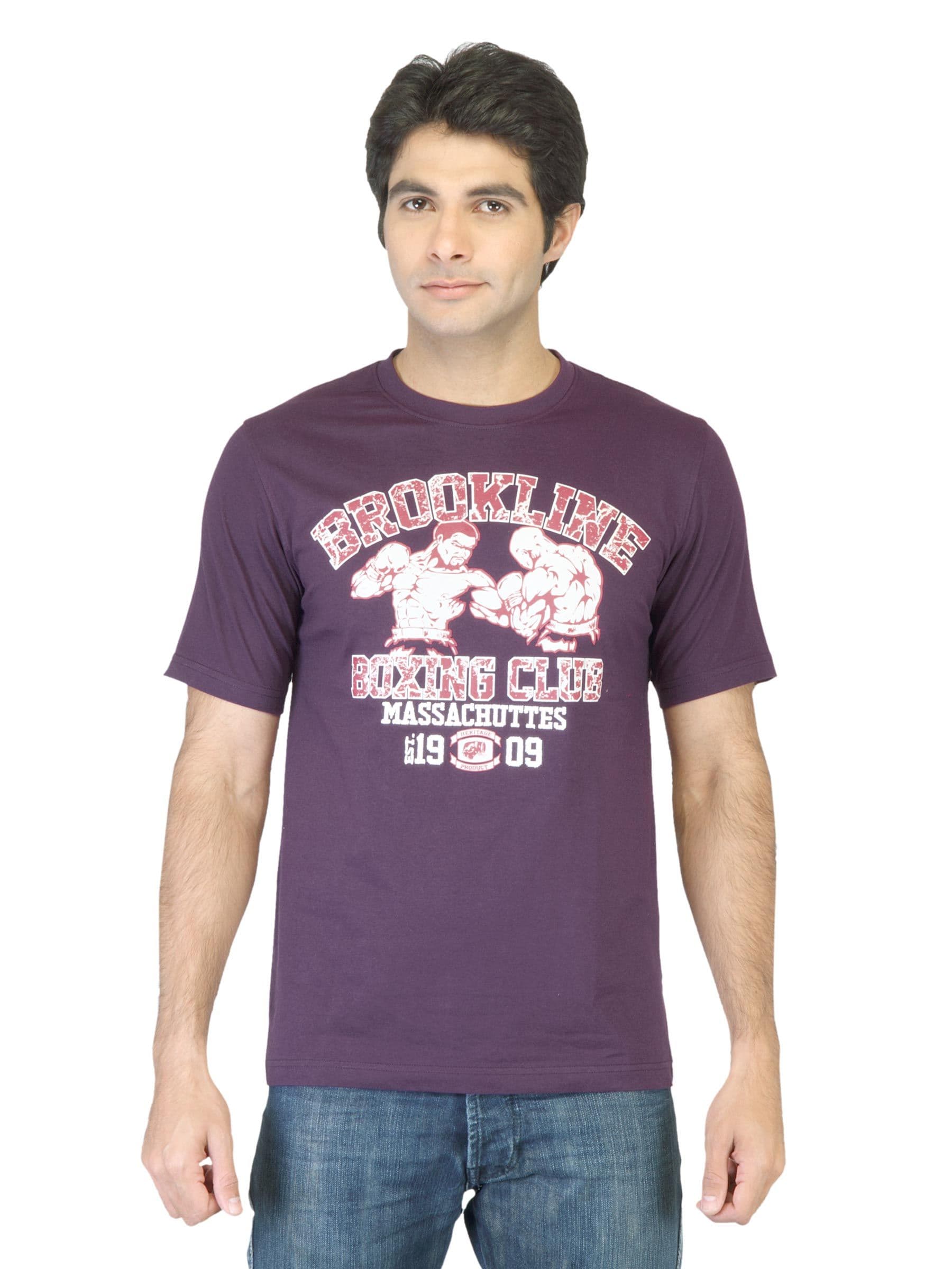 Locomotive Men Purple Printed Tshirt