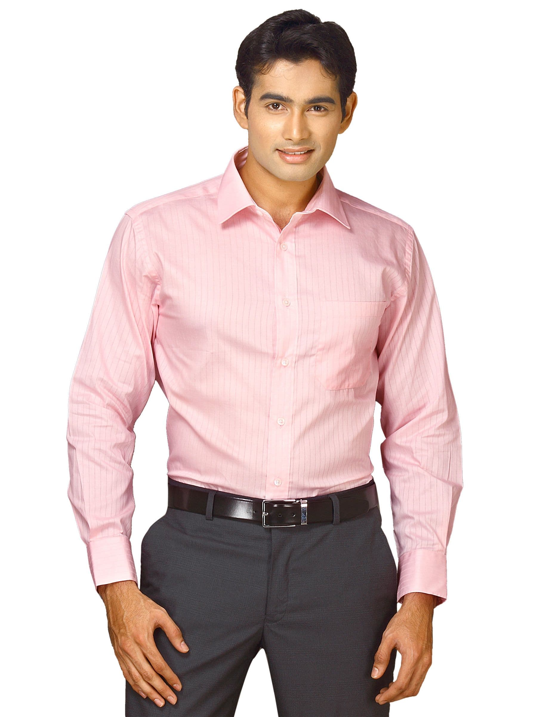 John Miller Men Pink Solid Shirt