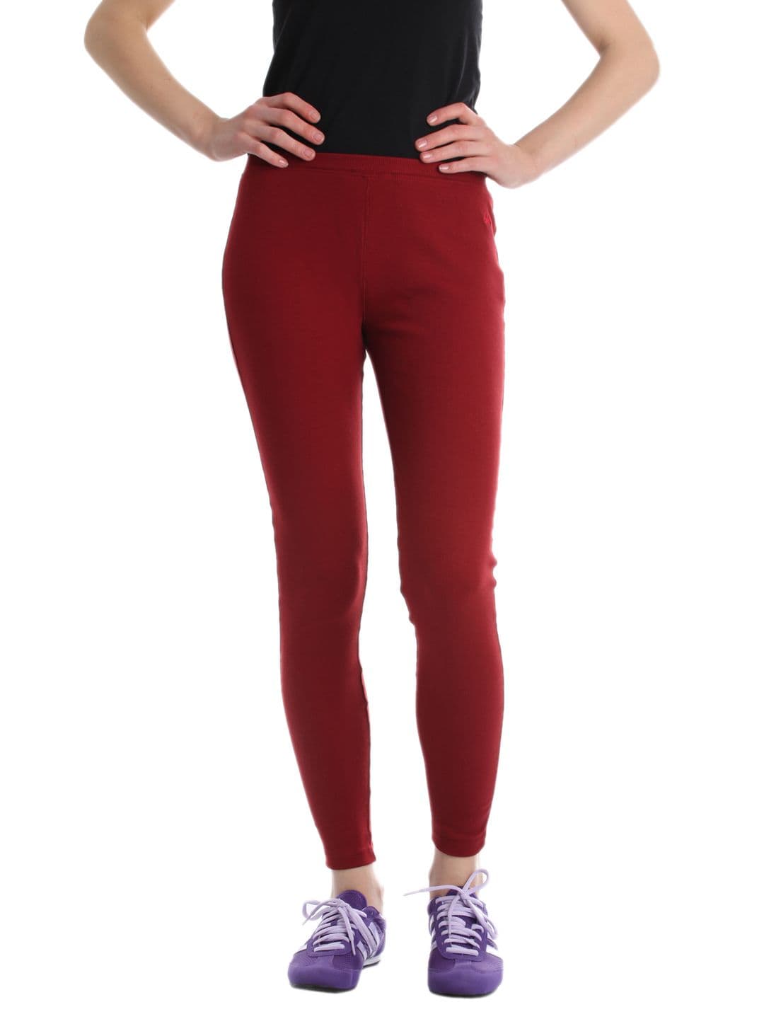 Urban Yoga Women Maroon Leggings