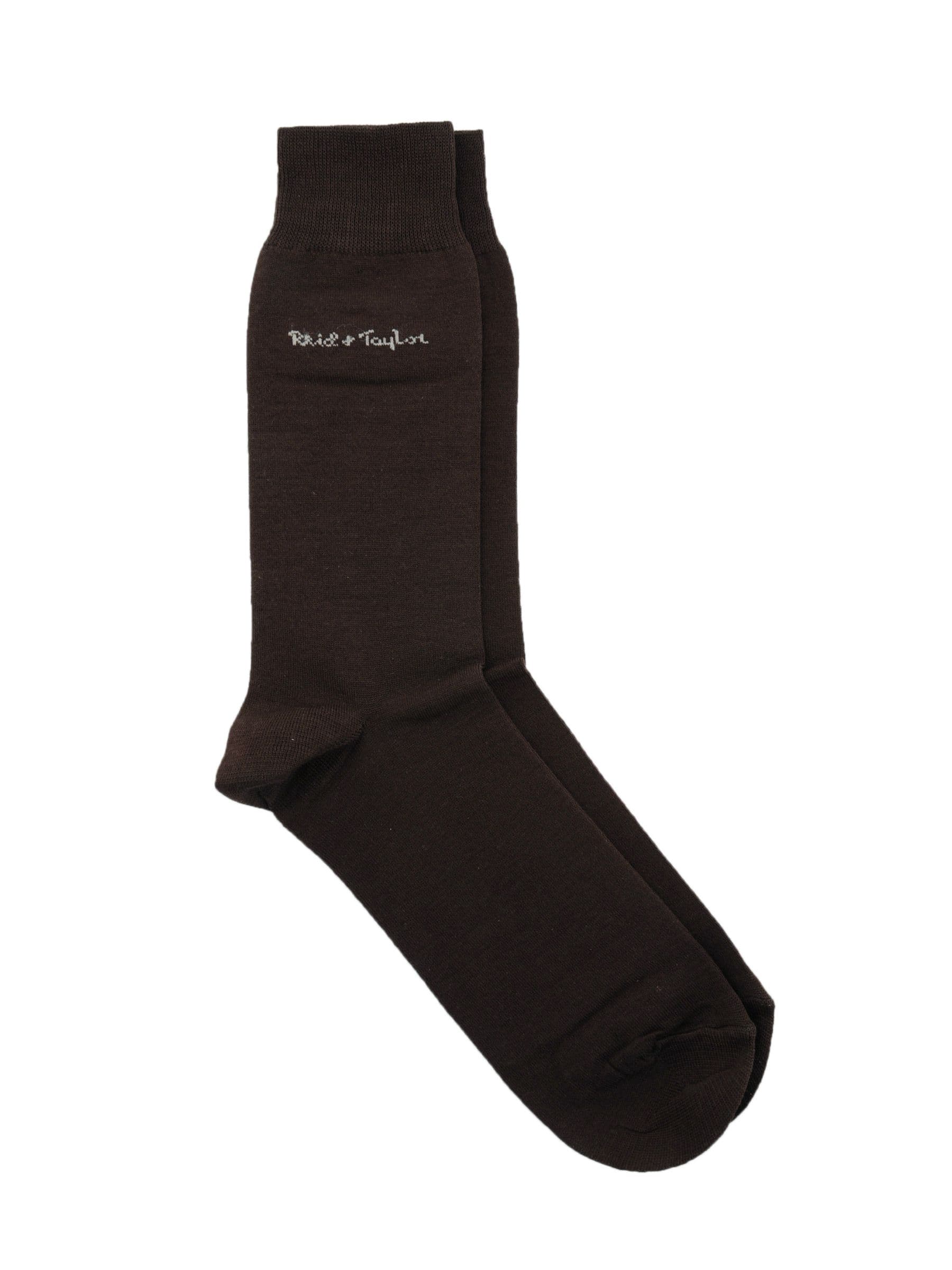 Reid & Taylor Men Solid Brown Socks