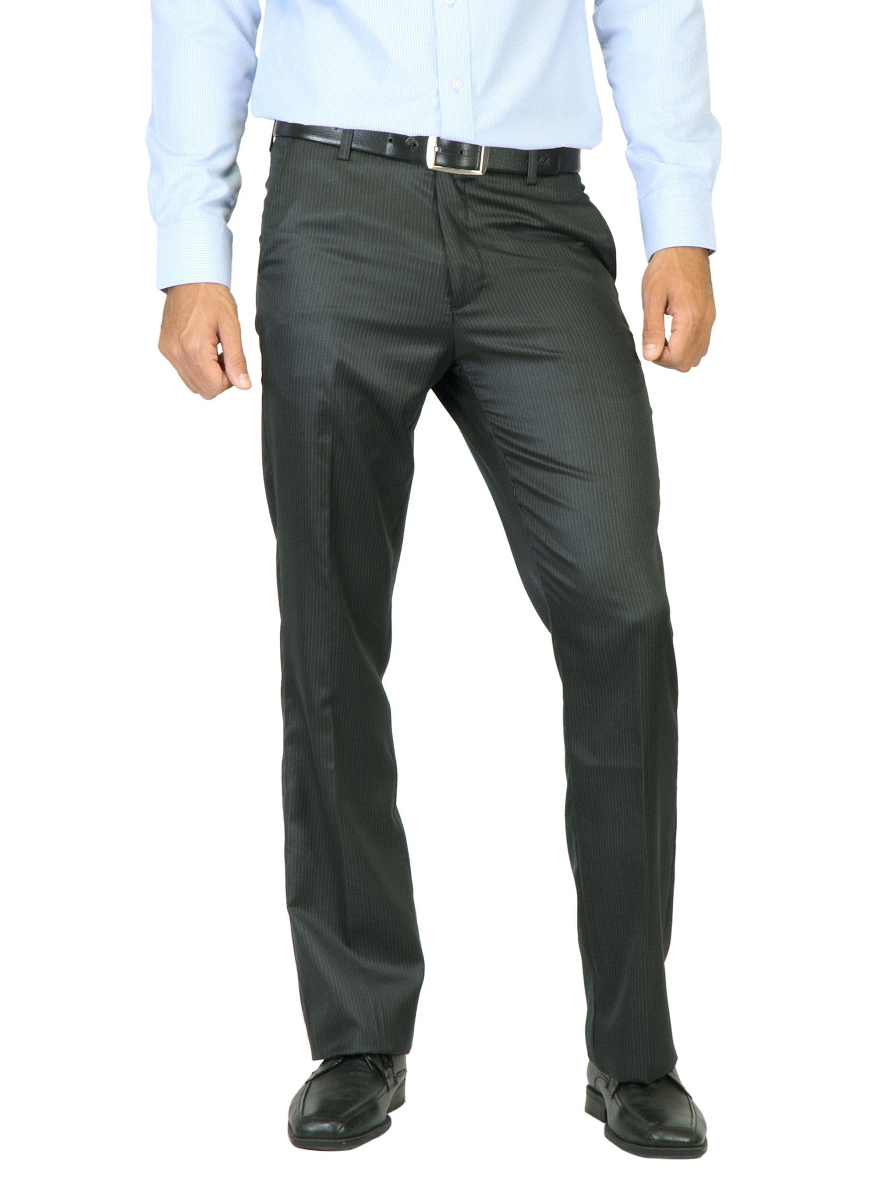 Mark Taylor Men Striped Grey Trousers