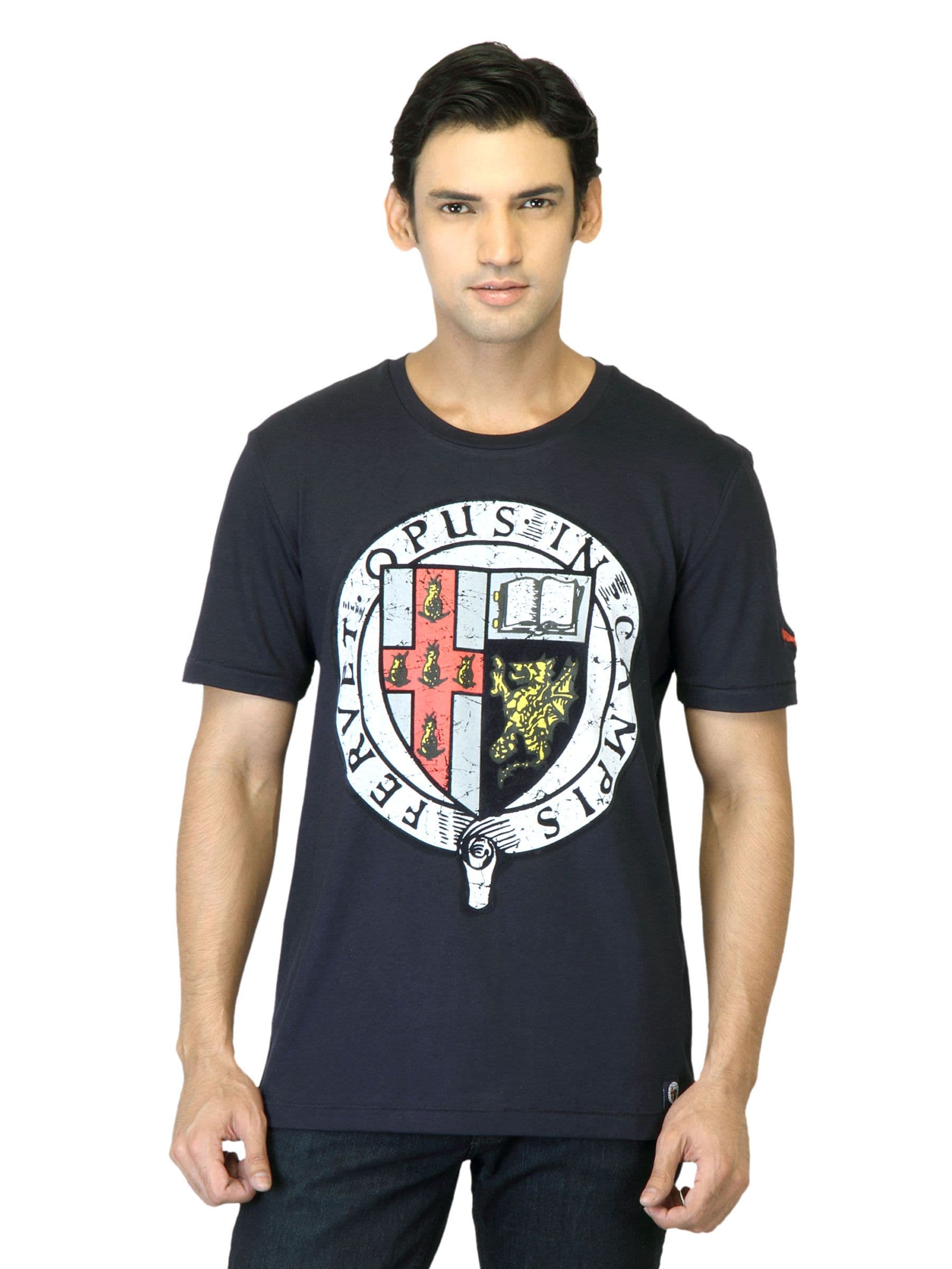 Puma Men Story Graphic Navy Blue T-shirt