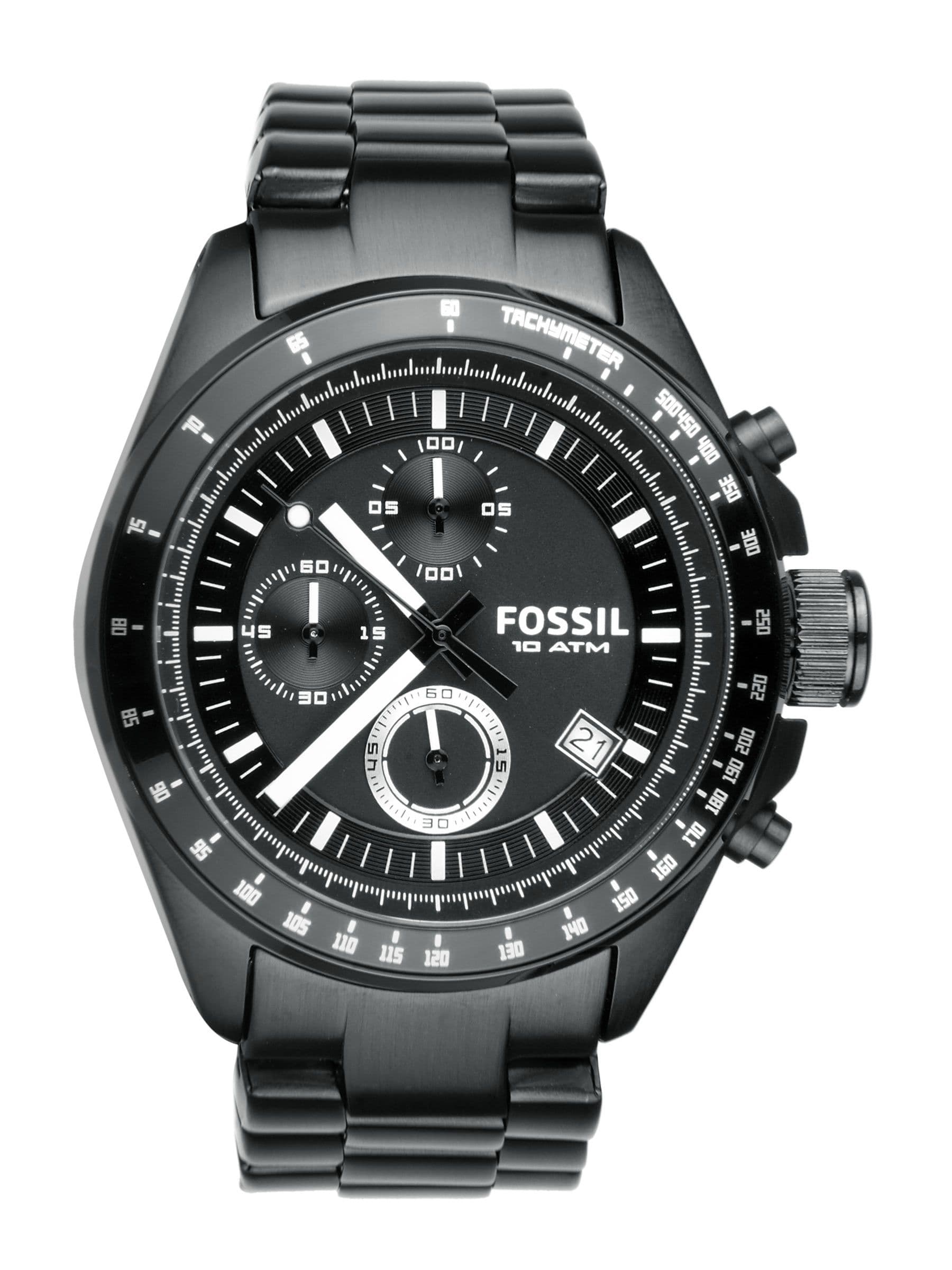 Fossil Men Black Chronograph Watch CH2601