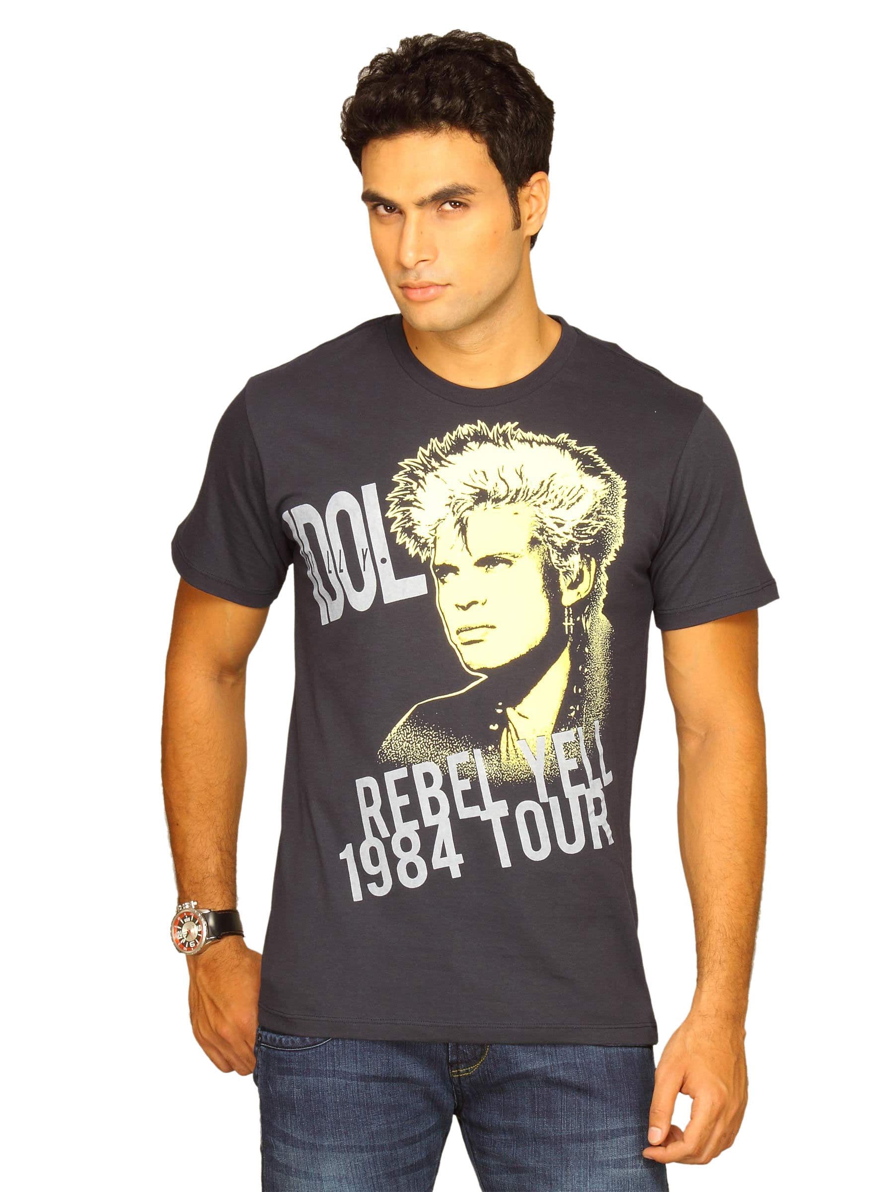 Billy Idol  Men's Crew Navy T-shirt