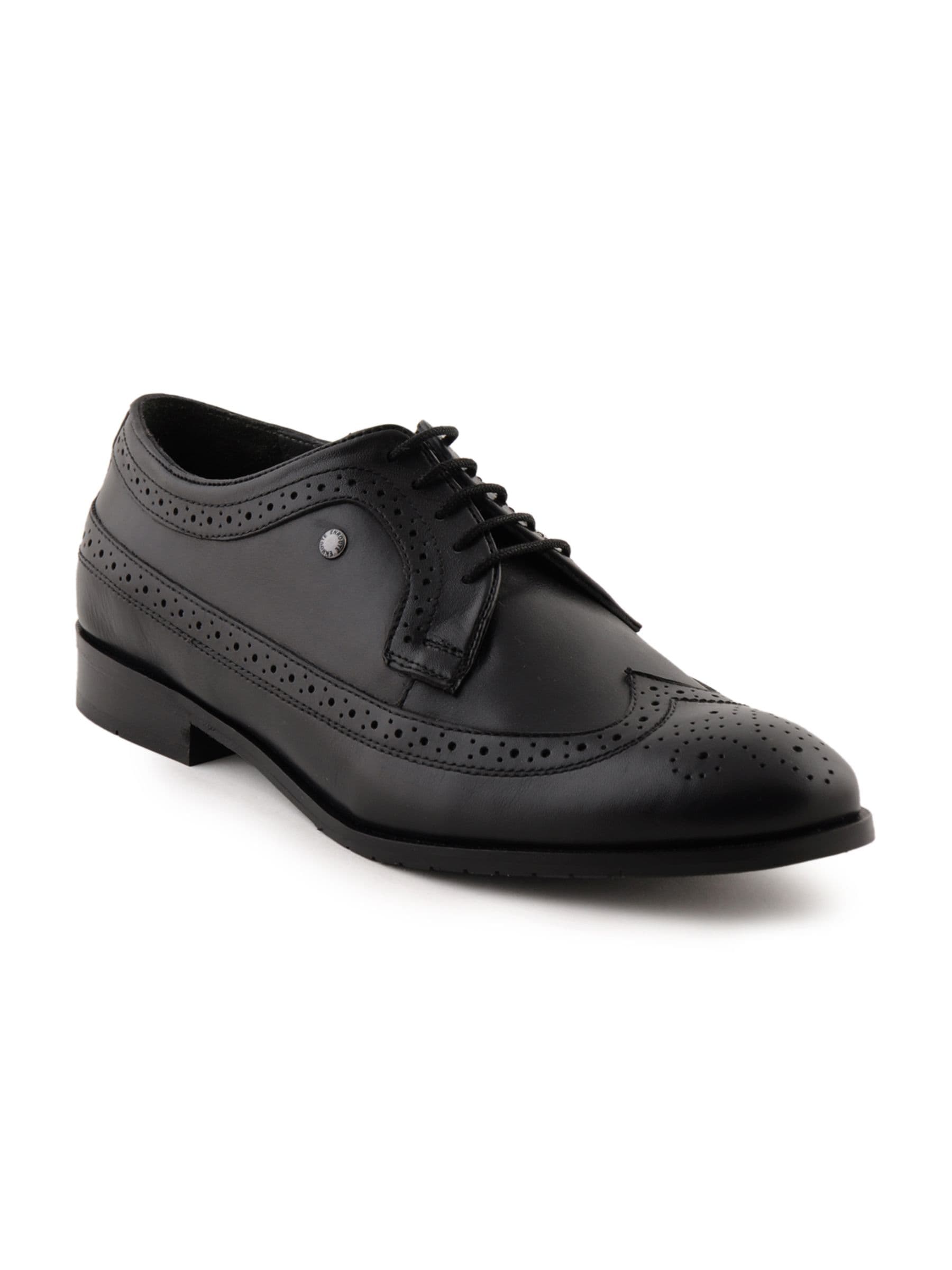 Enroute Men Leather Black Formal Shoes
