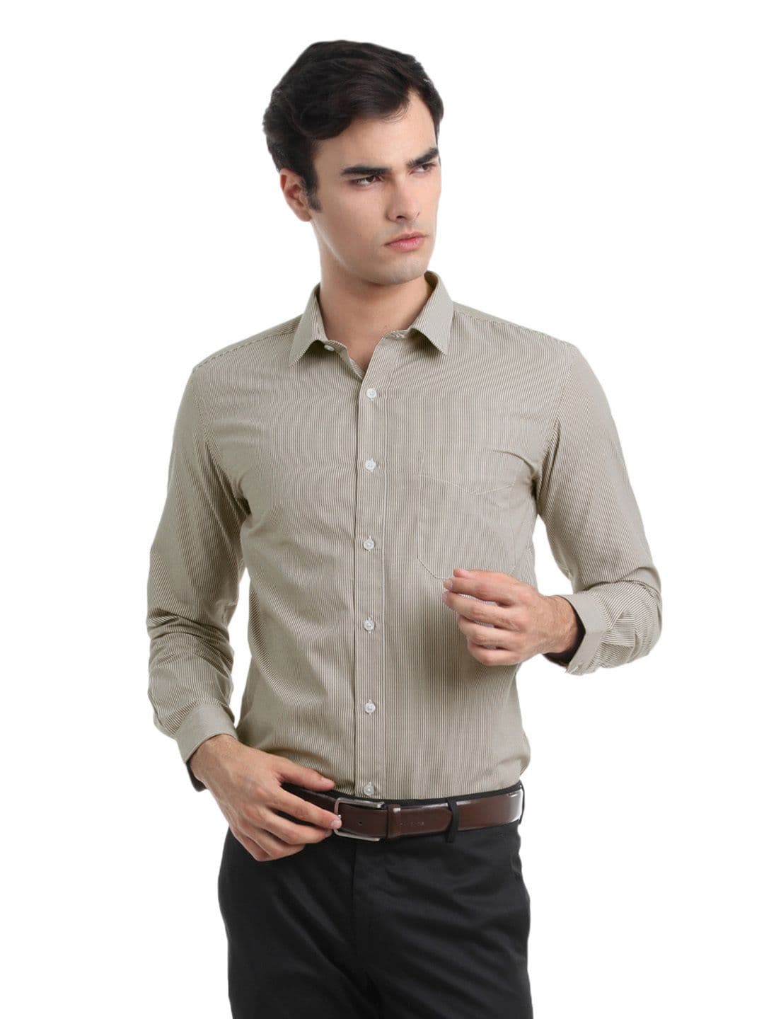Mark Taylor Men Brown Shirt