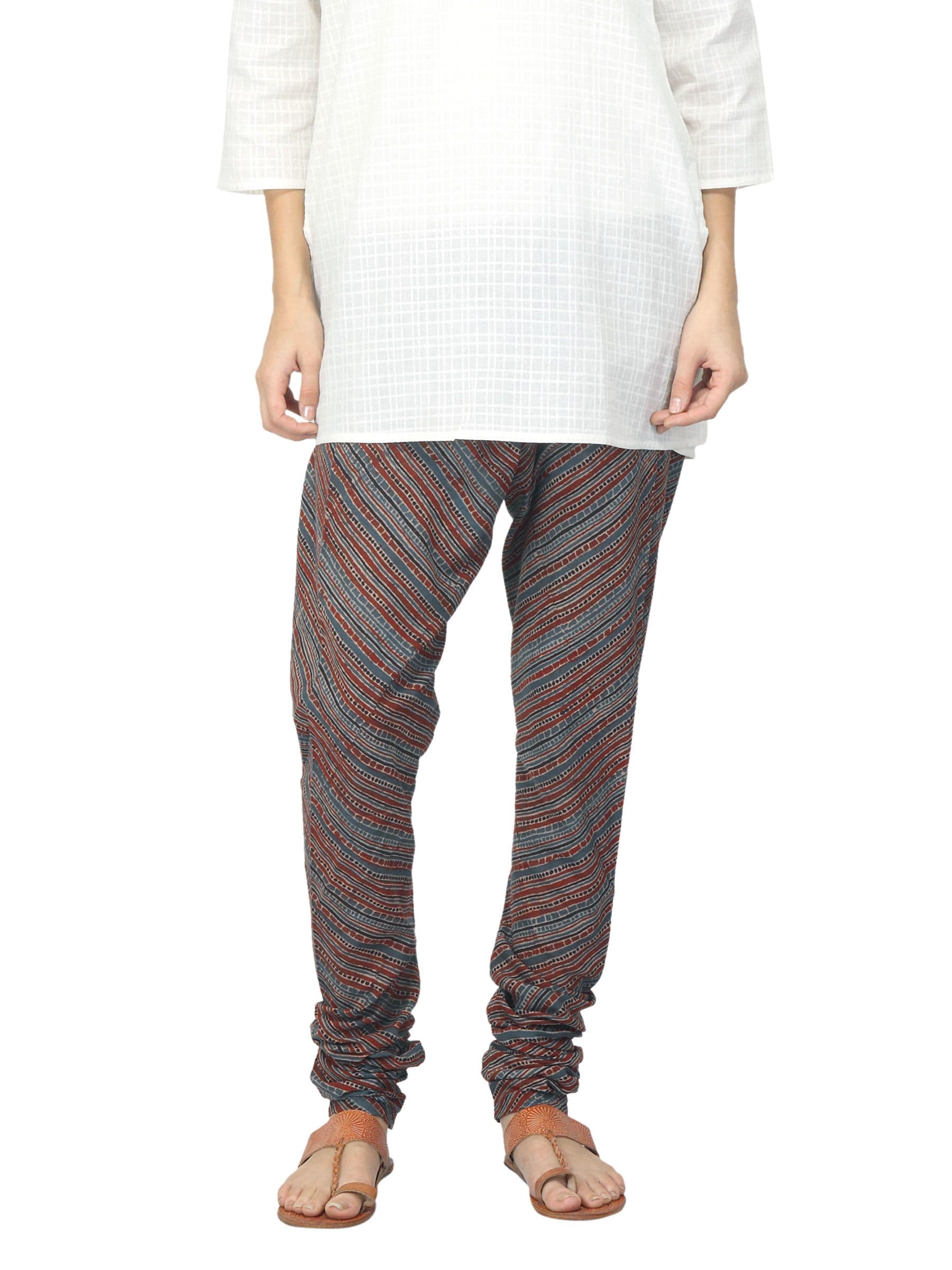 Fabindia Women Printed Blue & Red Churidar