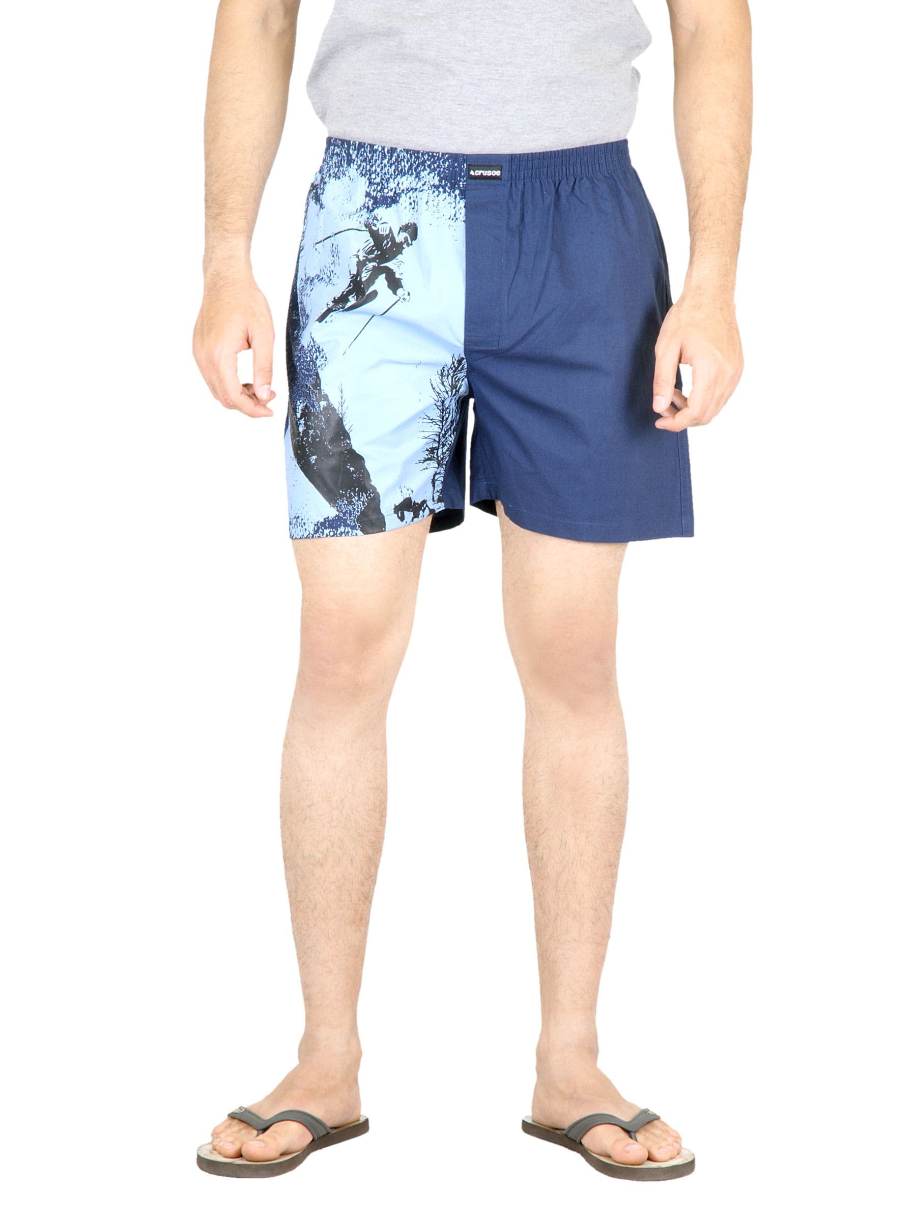 Crusoe Men Navy Blue Skier Boxer Shorts