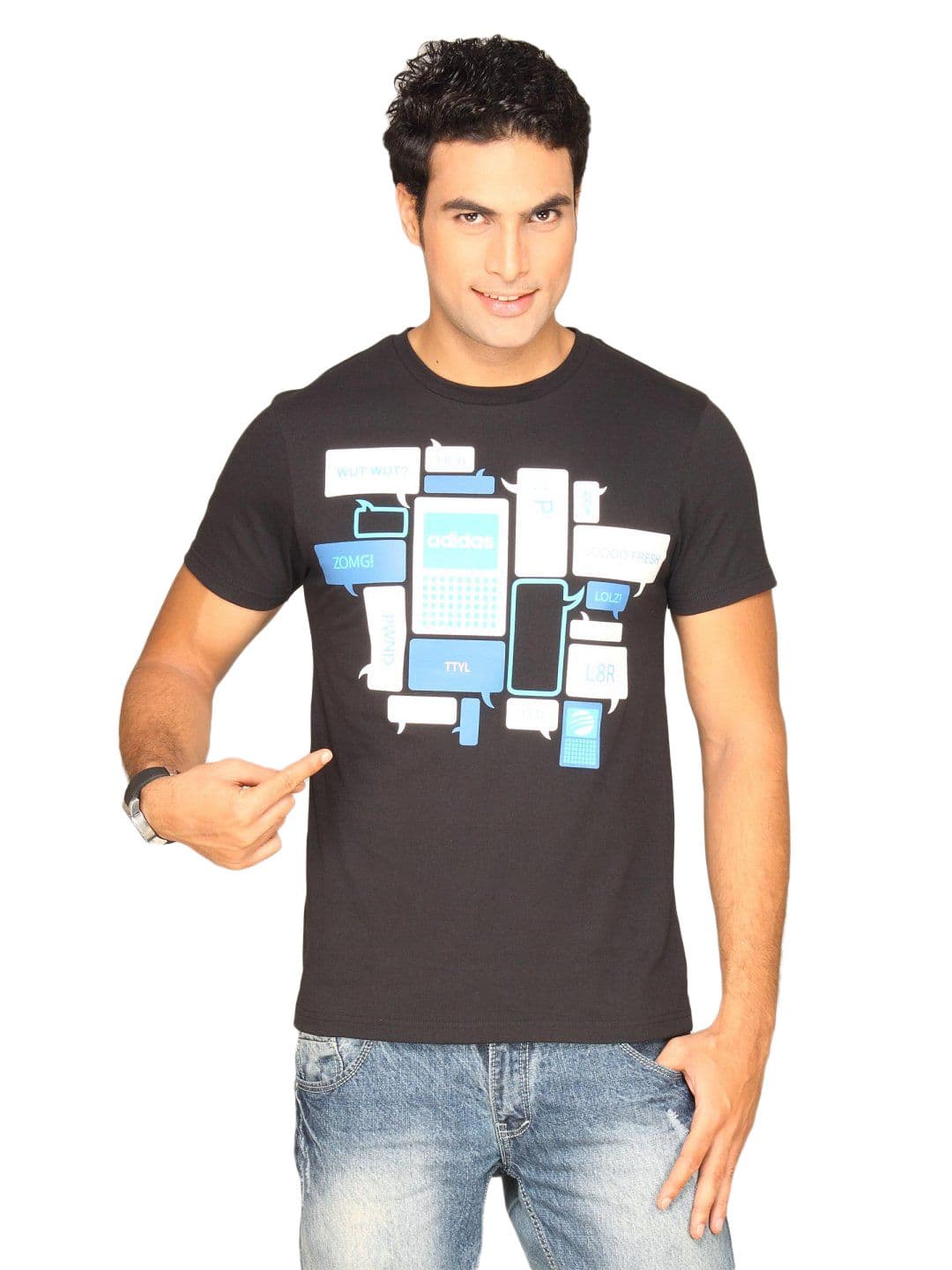 ADIDAS Men's Chat Black T-shirt