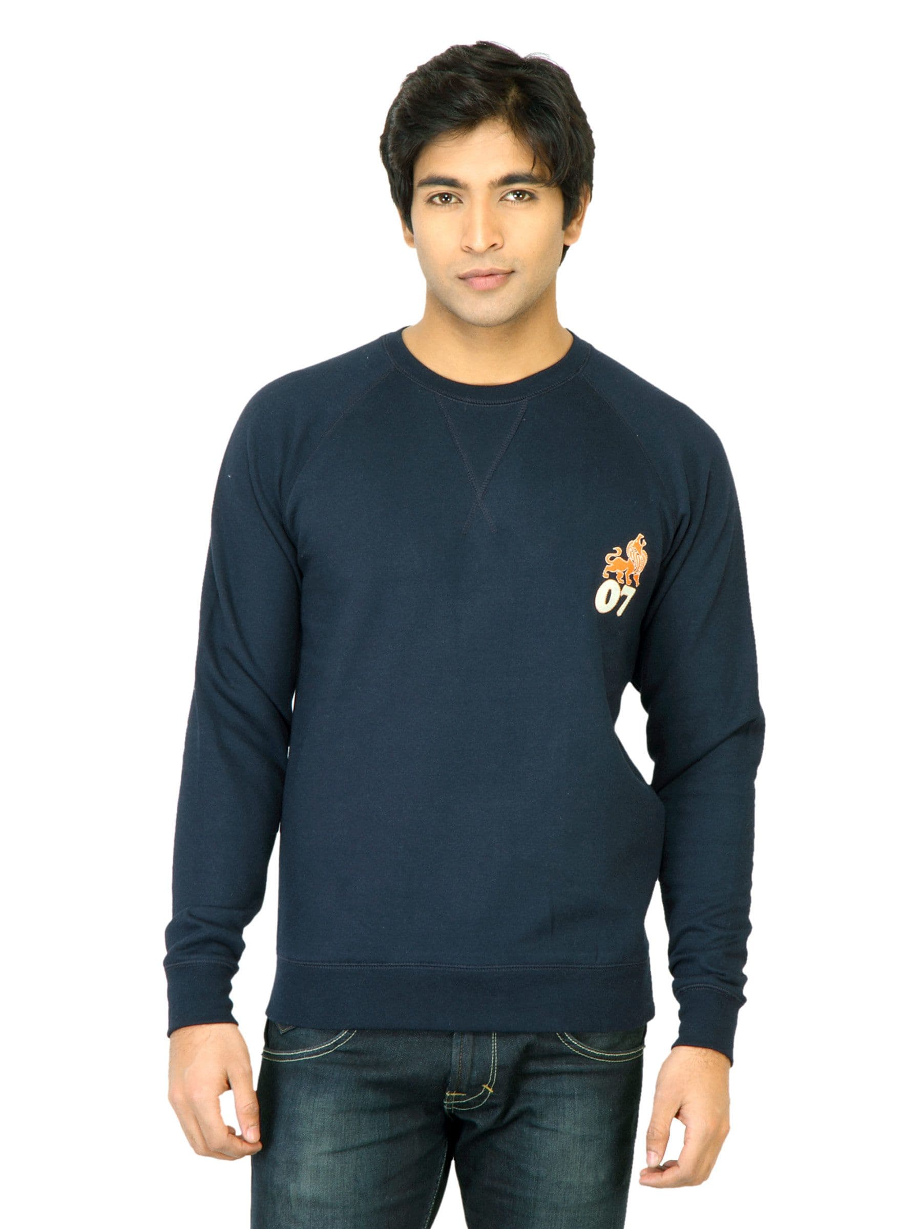 Myntra Men Solid Blue Sweatshirt