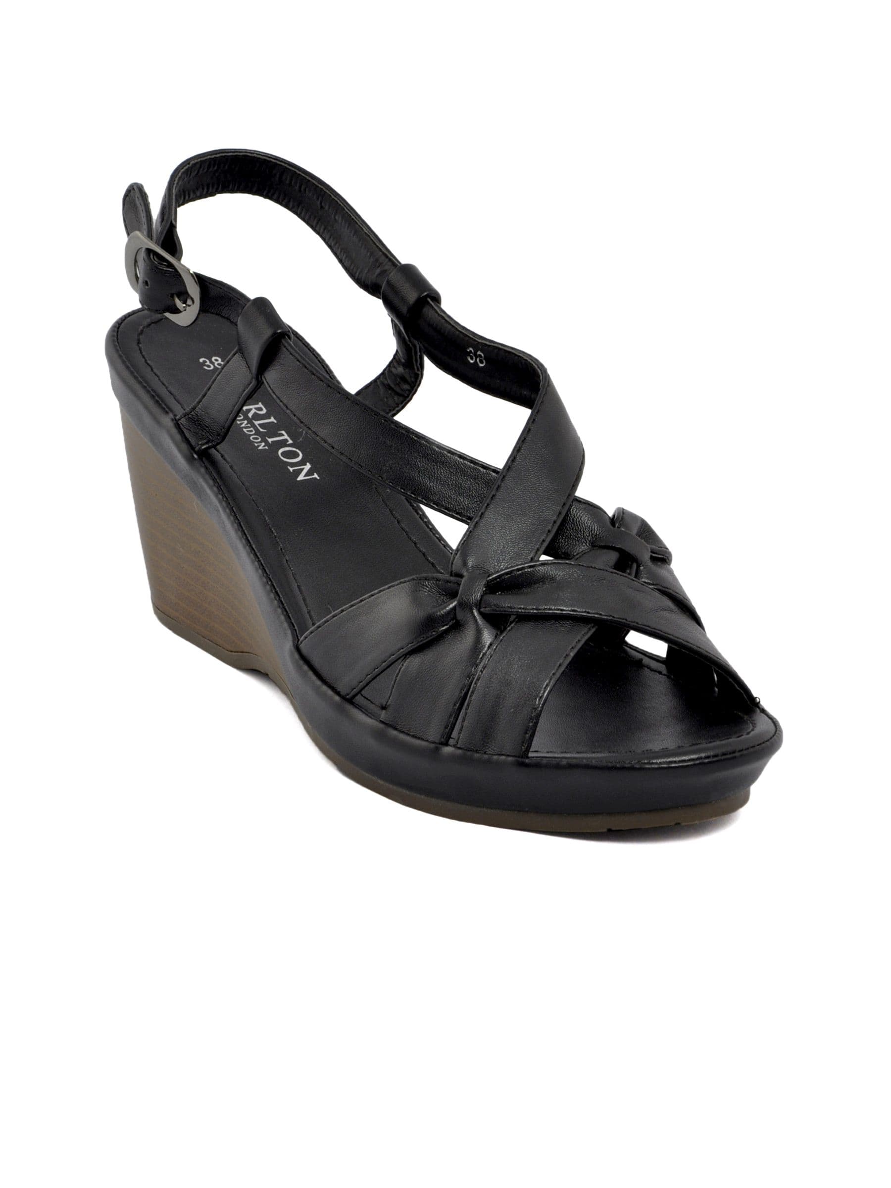 Carlton London Women Casual Black Sandals