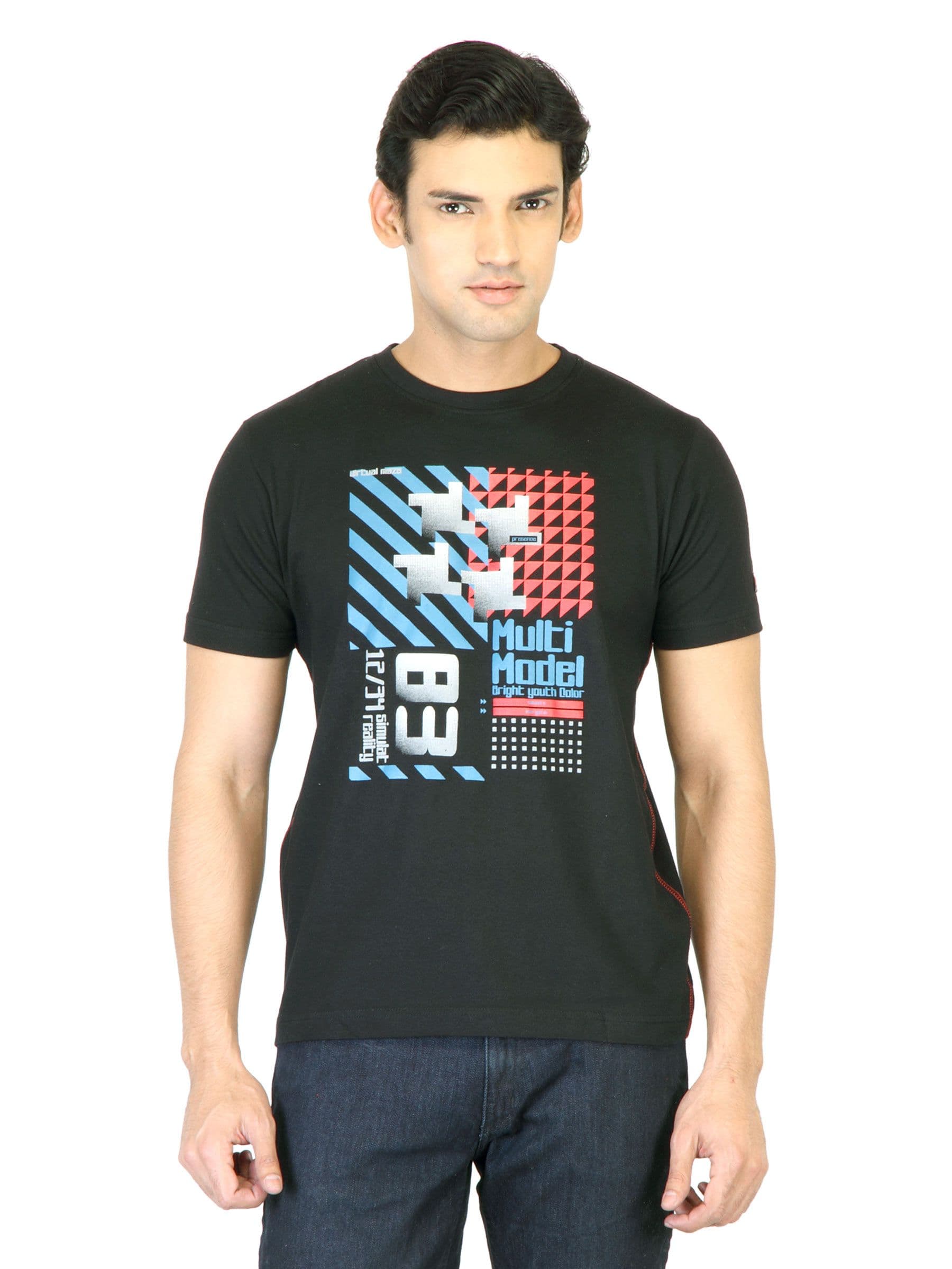 Proline Men Black Printed T-shirt