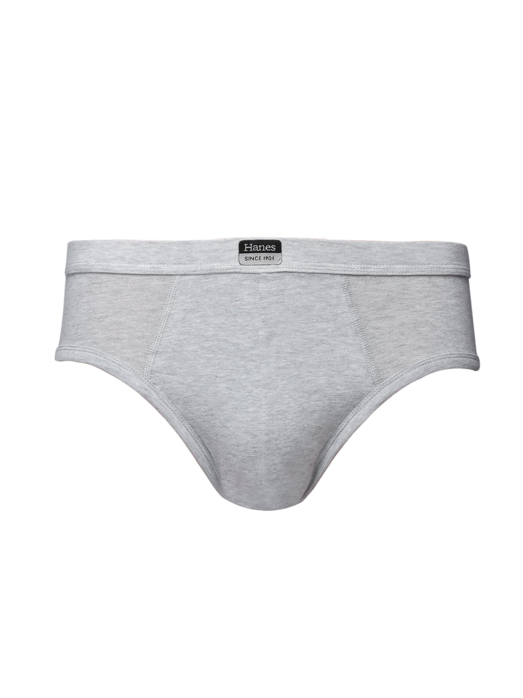 Hanes Men Grey Hip Duo Dry Cotton Stretch Hip Briefs