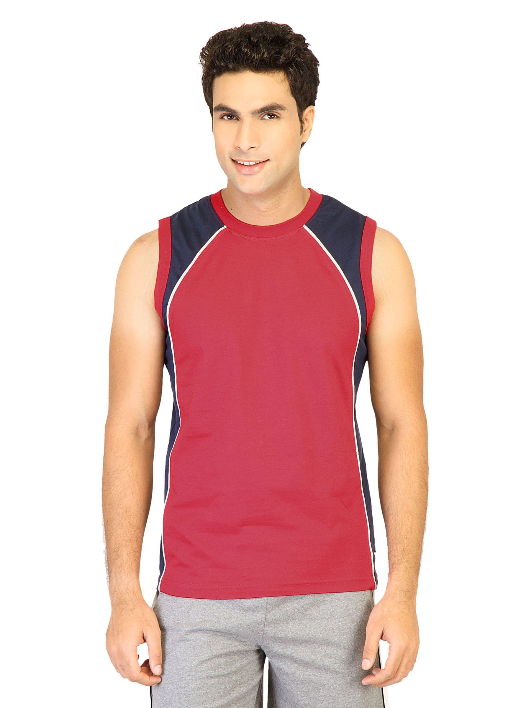 Hanes Men Sleeveless Crew Red Innerwear T-shirt