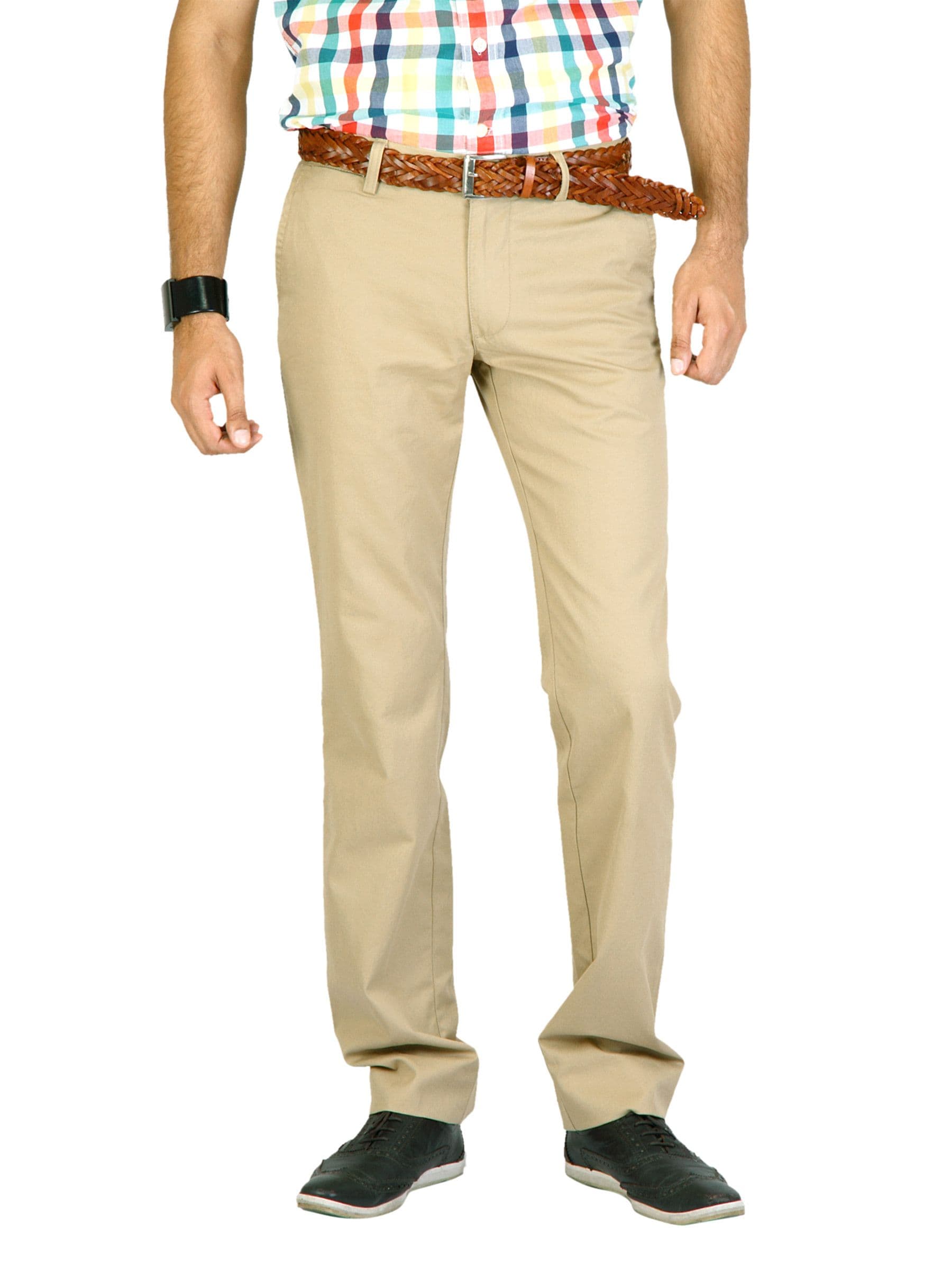 Indian Terrain Men Jason Beige Trousers