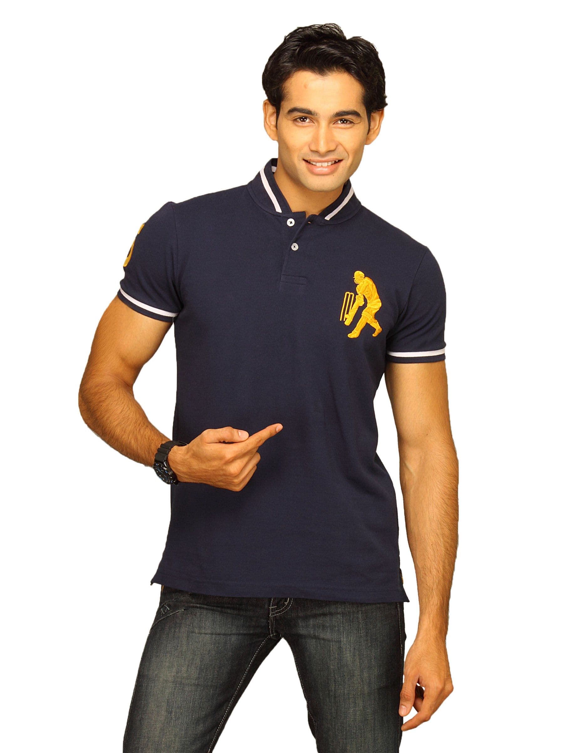 Sher Singh Men Nehru Navy T-shirt
