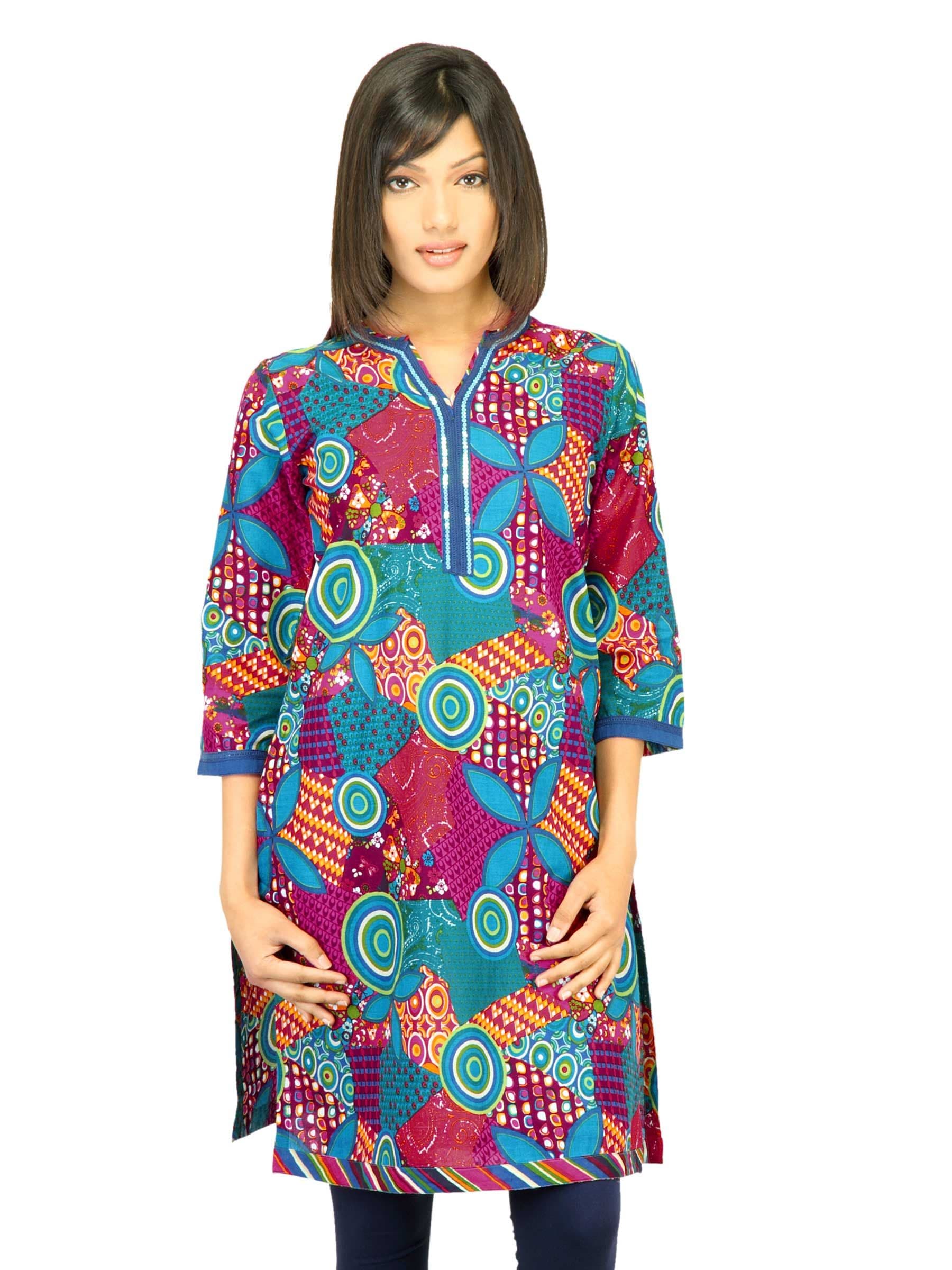 BIBA Women Printed Blue Kurta