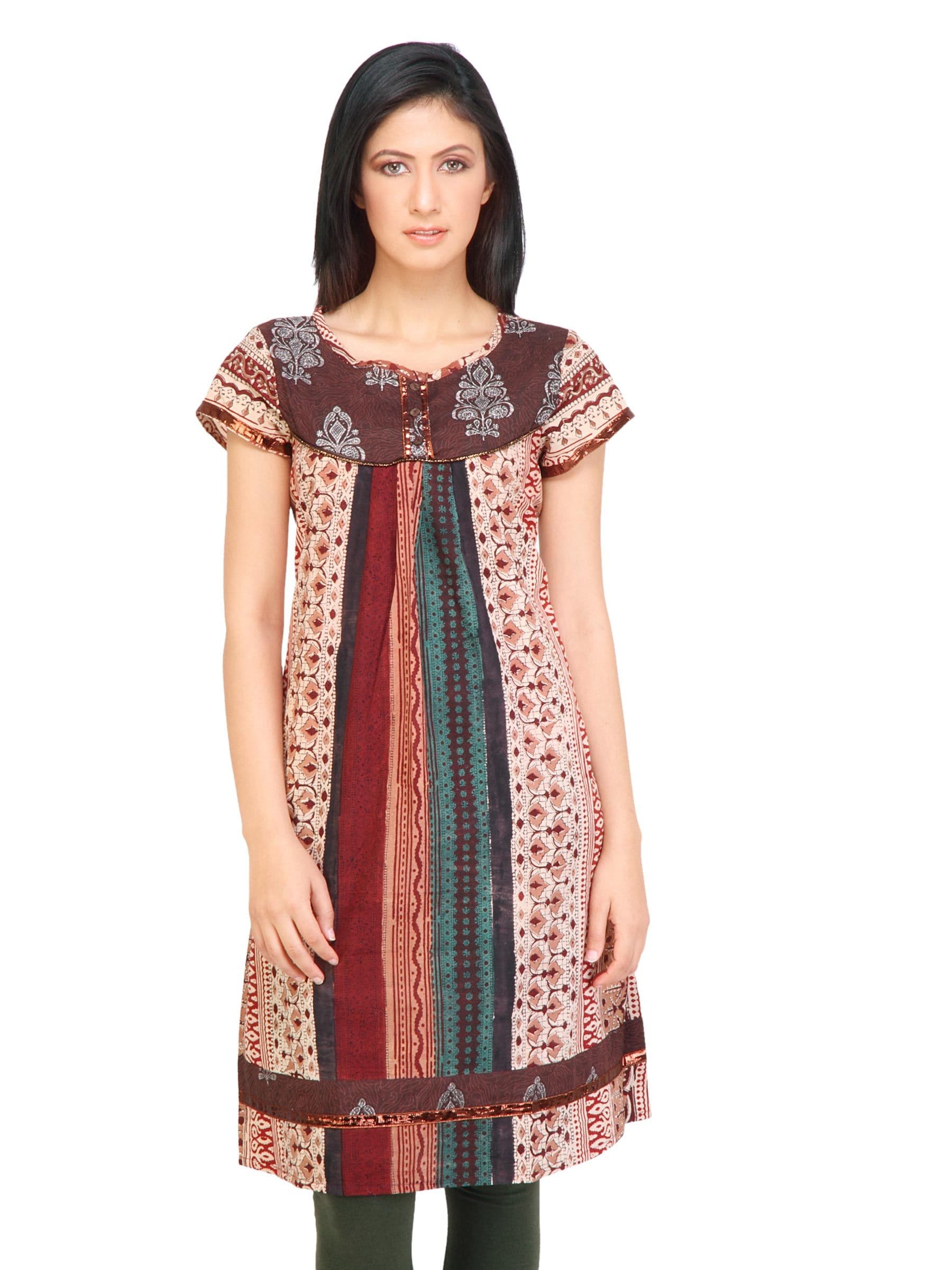 Mother Earth Women Printed Beige Kurtas