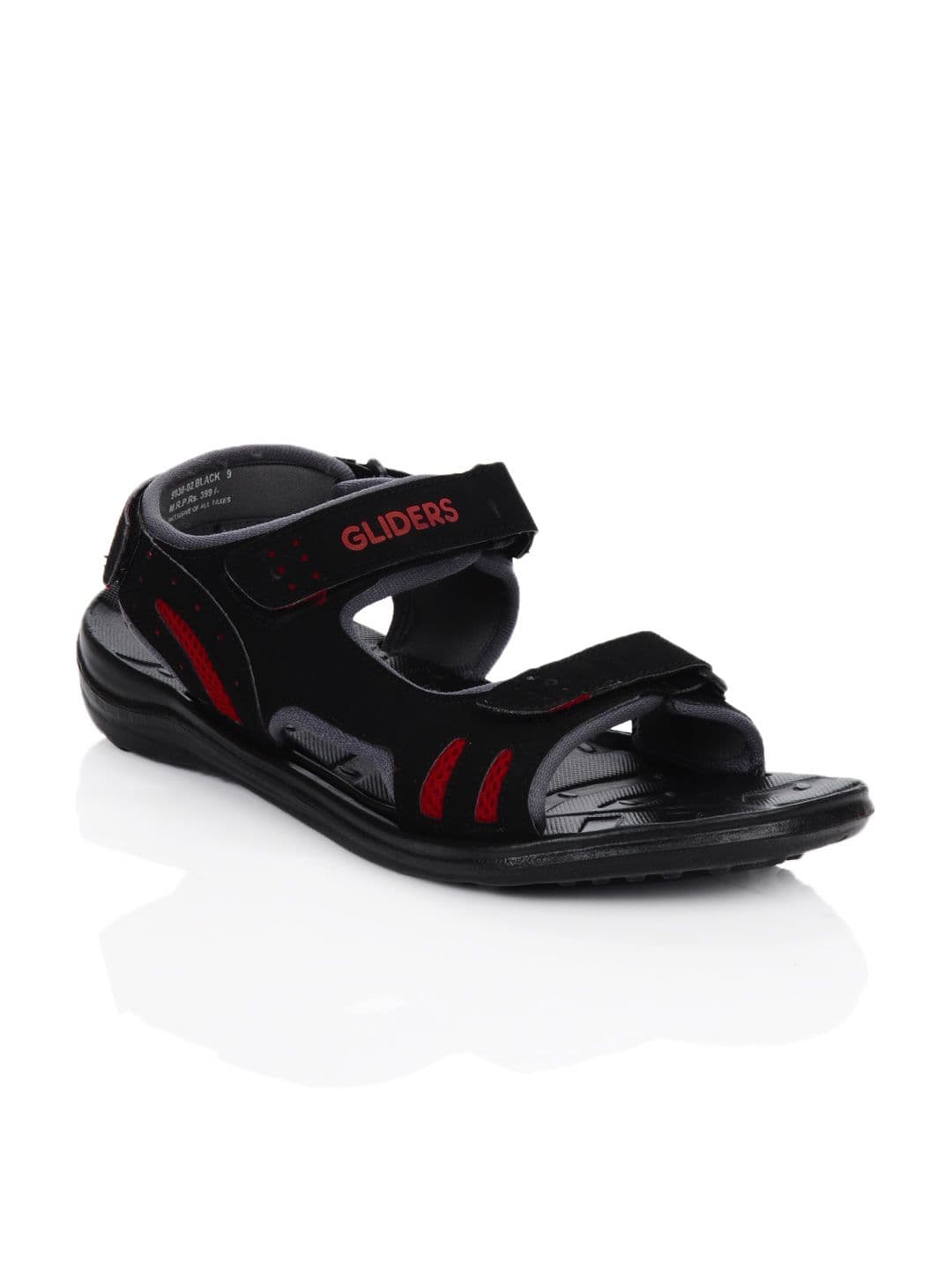 Gliders Men Black Sandals