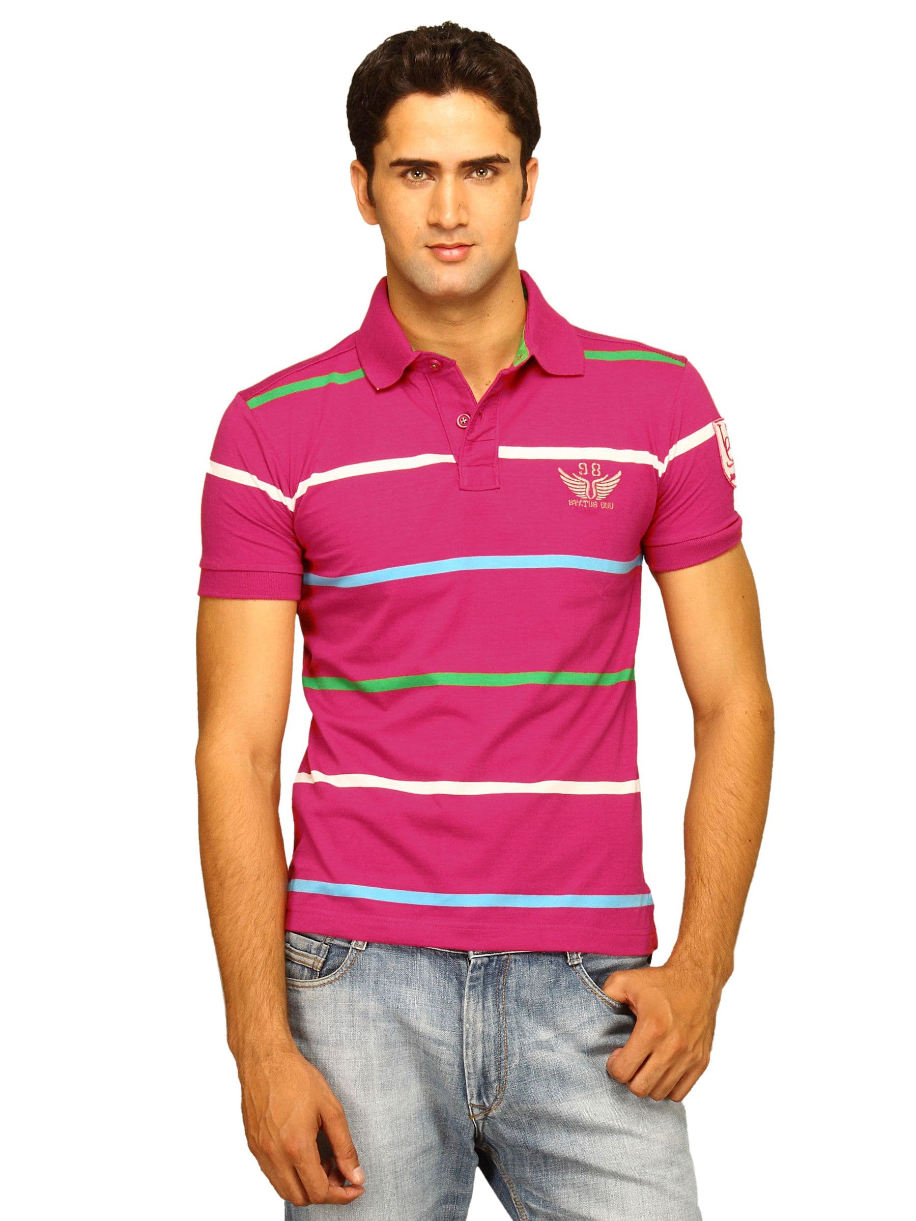 Status Quo Men's Fushia Polo T-shirt