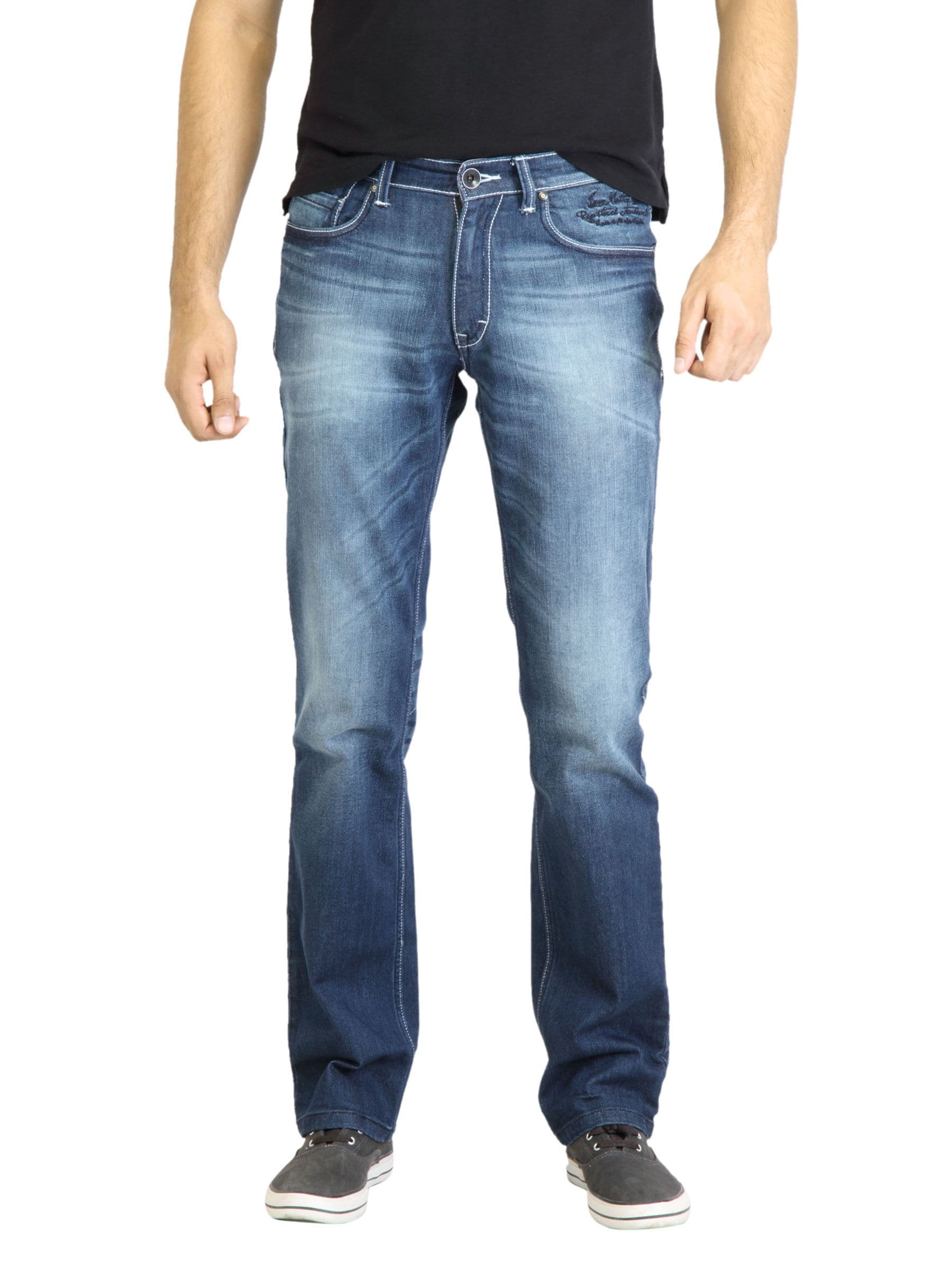 Locomotive Men Washed Blue Jeans