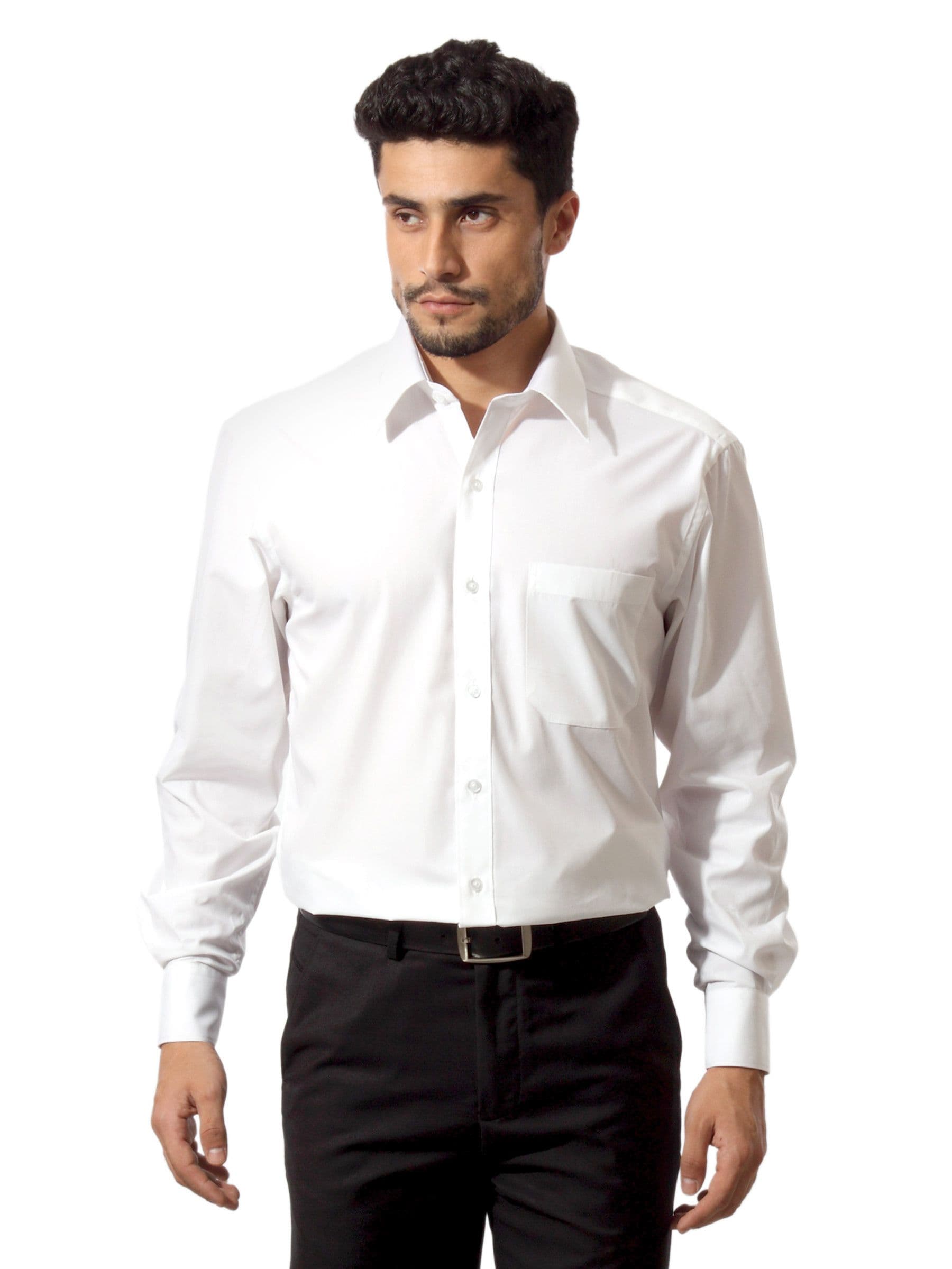 John Players Men Solid White Shirt