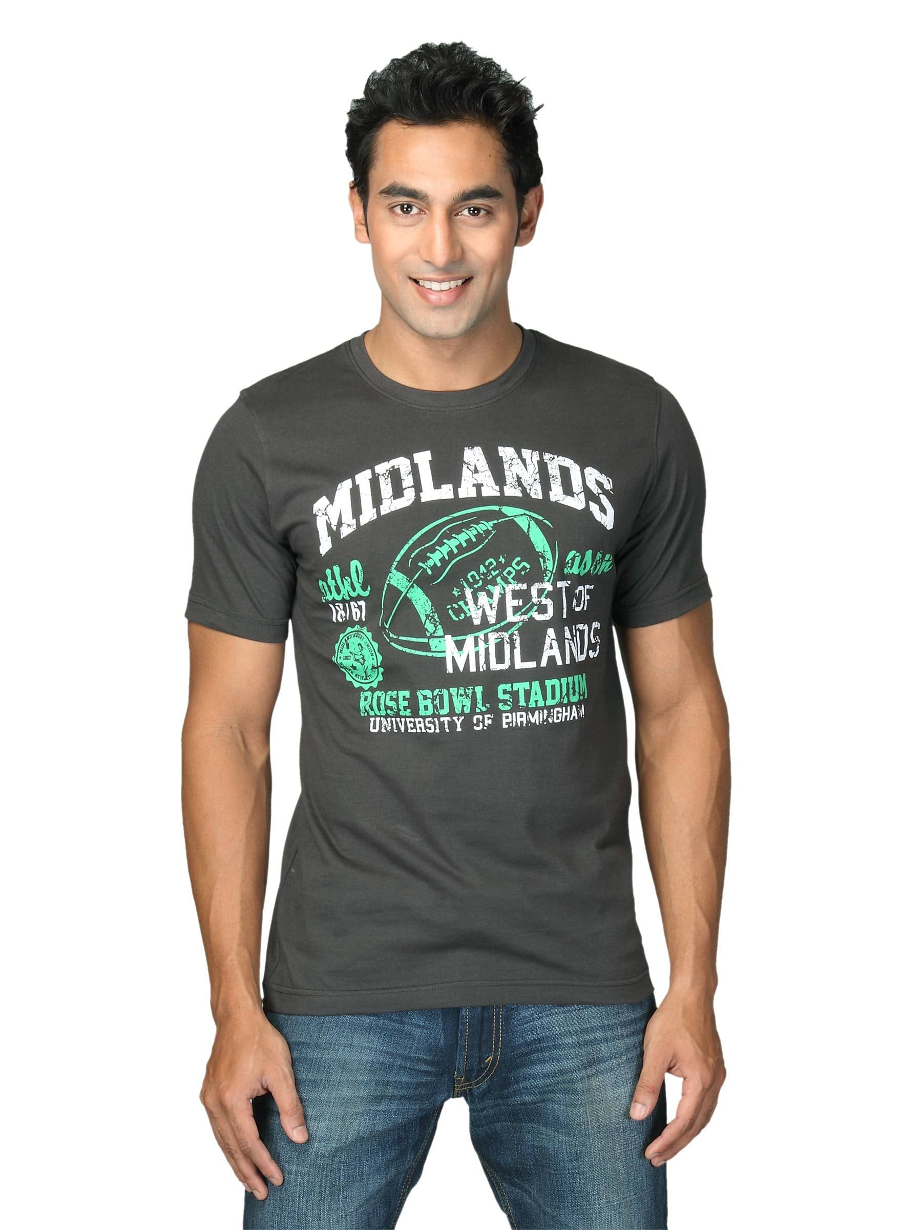 Locomotive Men Solid Langford Grey T-Shirts