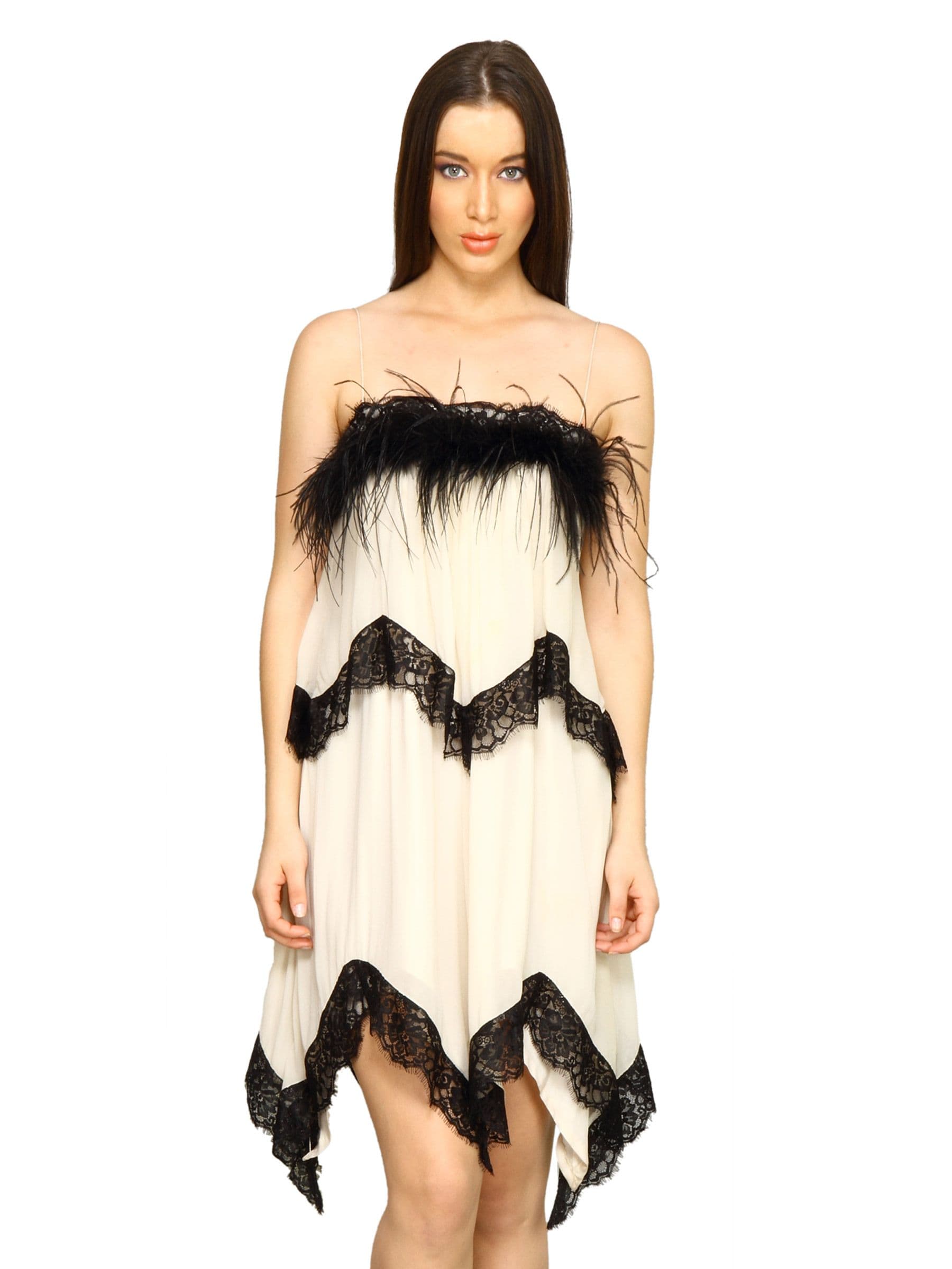 Forever New Women Cream Fur Dress