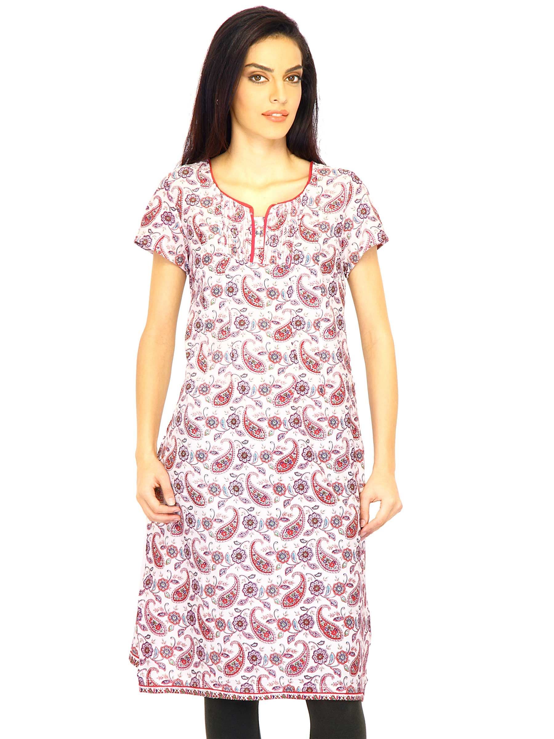 W Women Printed White Kurtas