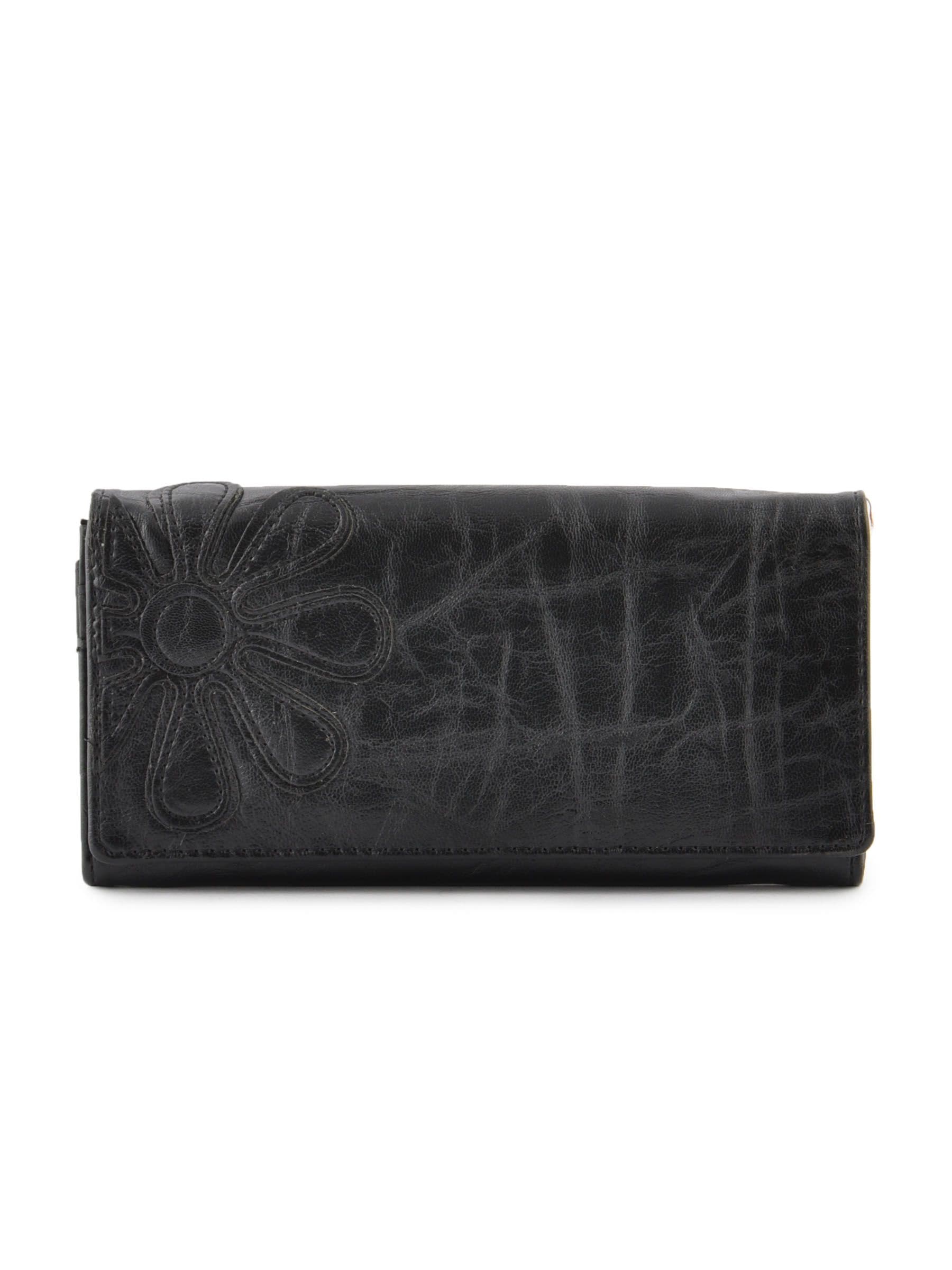 Lino Perros Women Flower Black Wallet