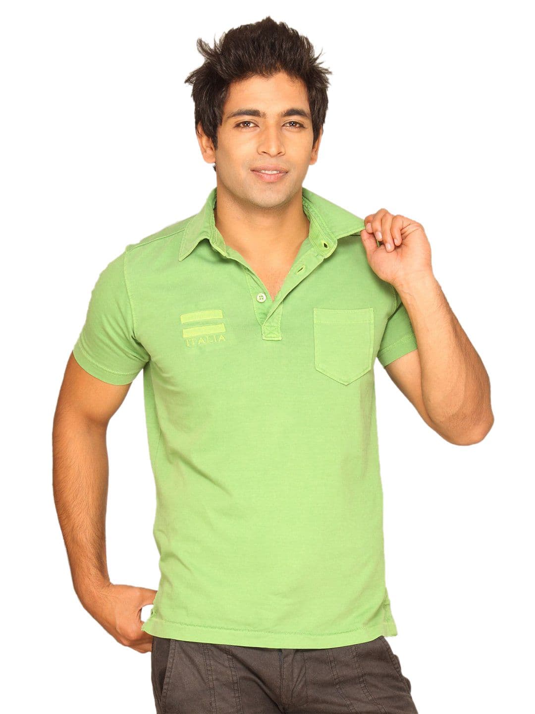 UCB Men's Garment Dyed Green T-shirt