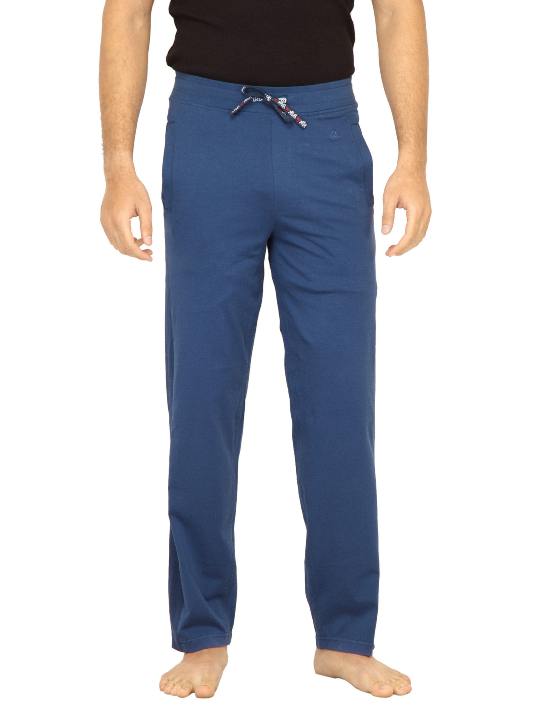 Urban Yoga Men Solid Navy Blue Track Pants
