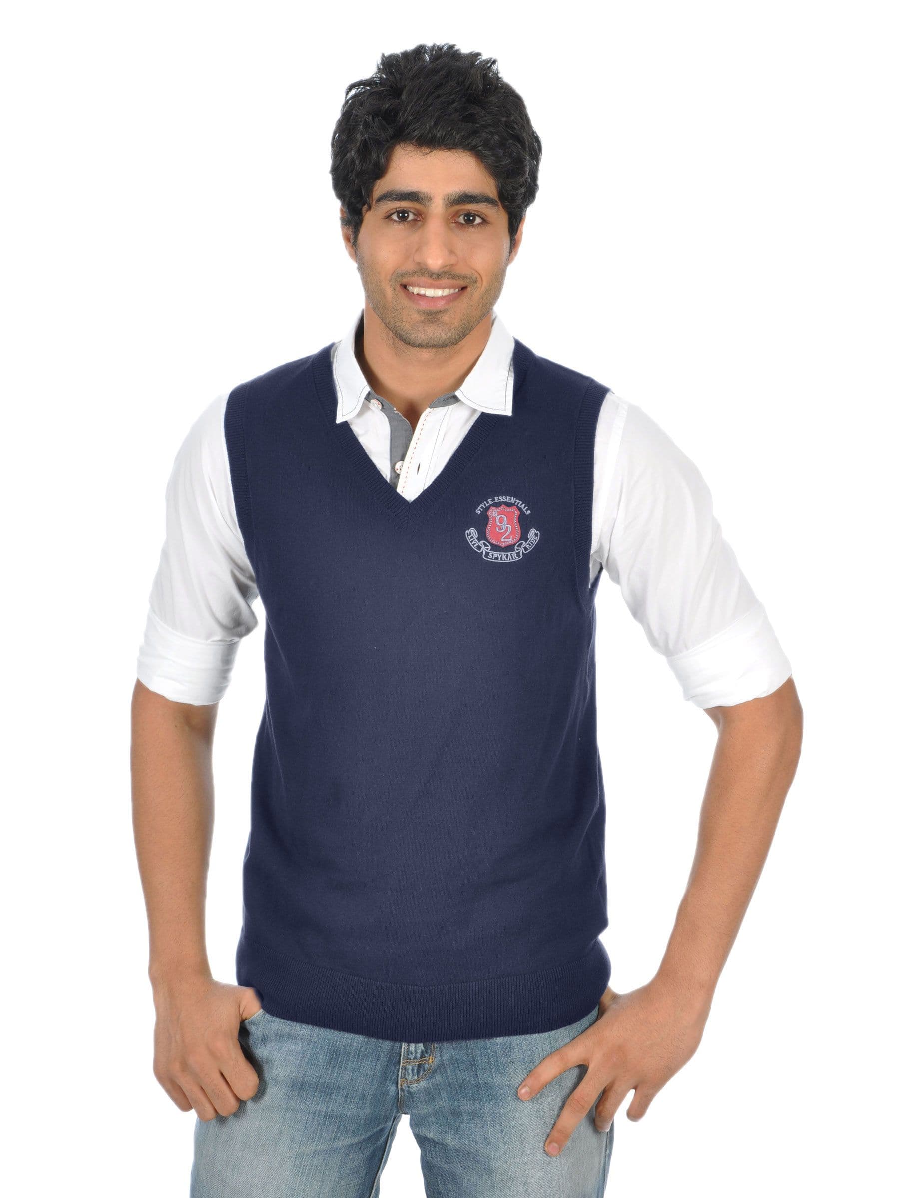 Spykar Men Rts Style Live Ride Navy Blue Sweaters