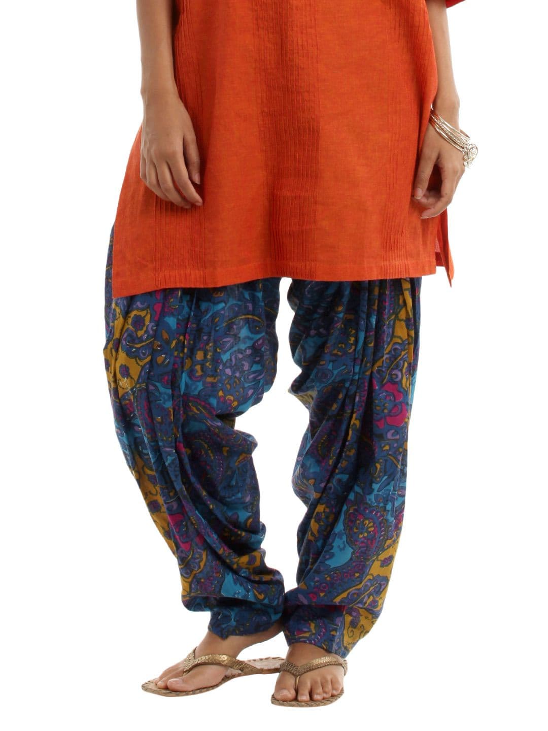 Shree Women Blue & Mustard Patiala