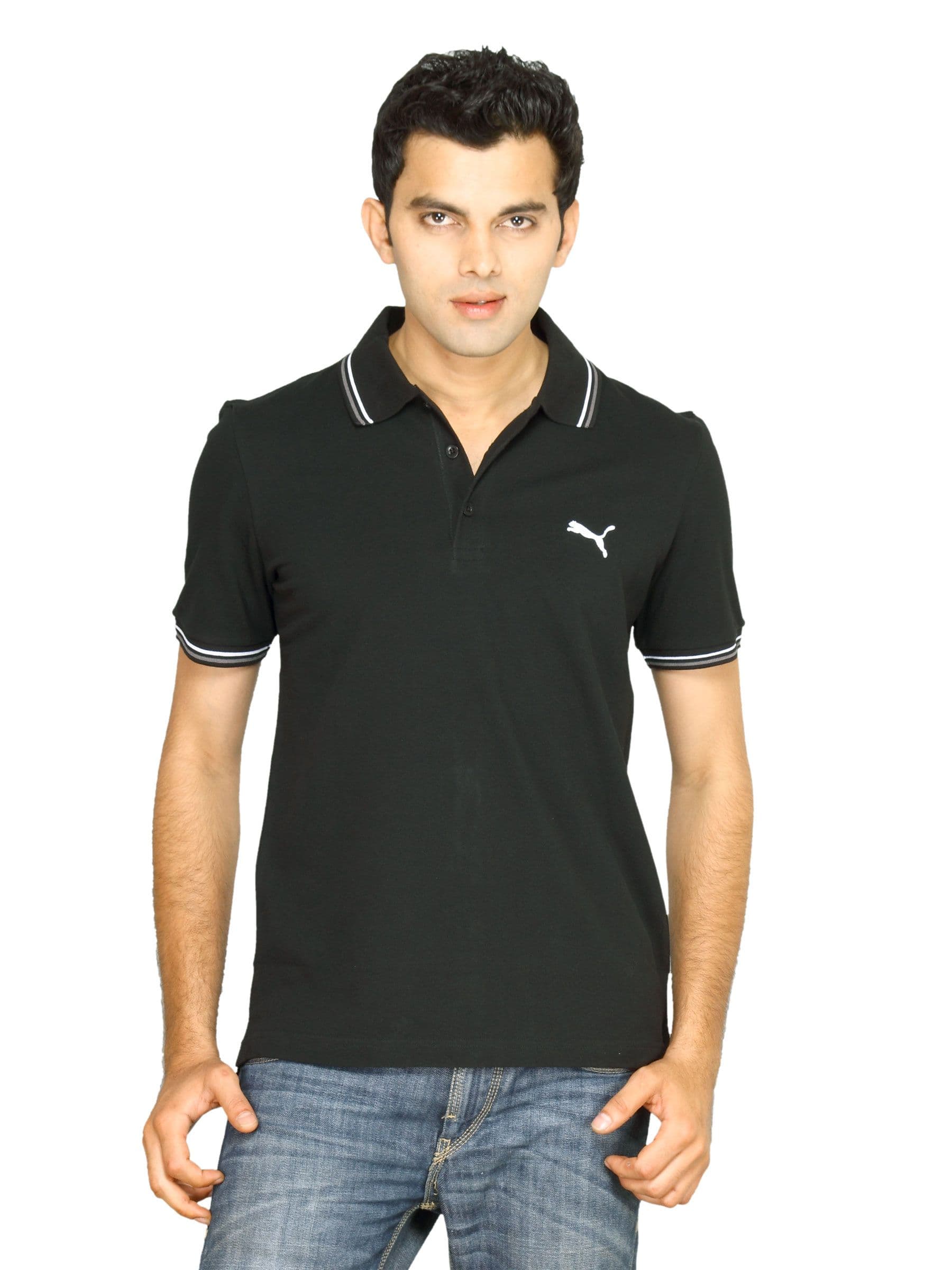 Puma Men's Foundation Polo Black T-shirt