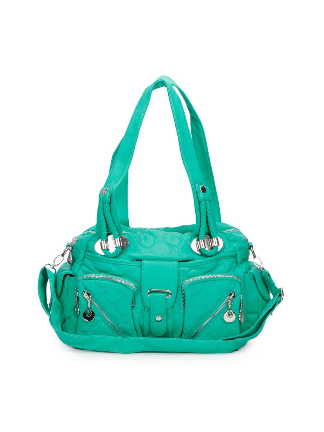 Kiara Women  Quilted Leatherette Green Handbag