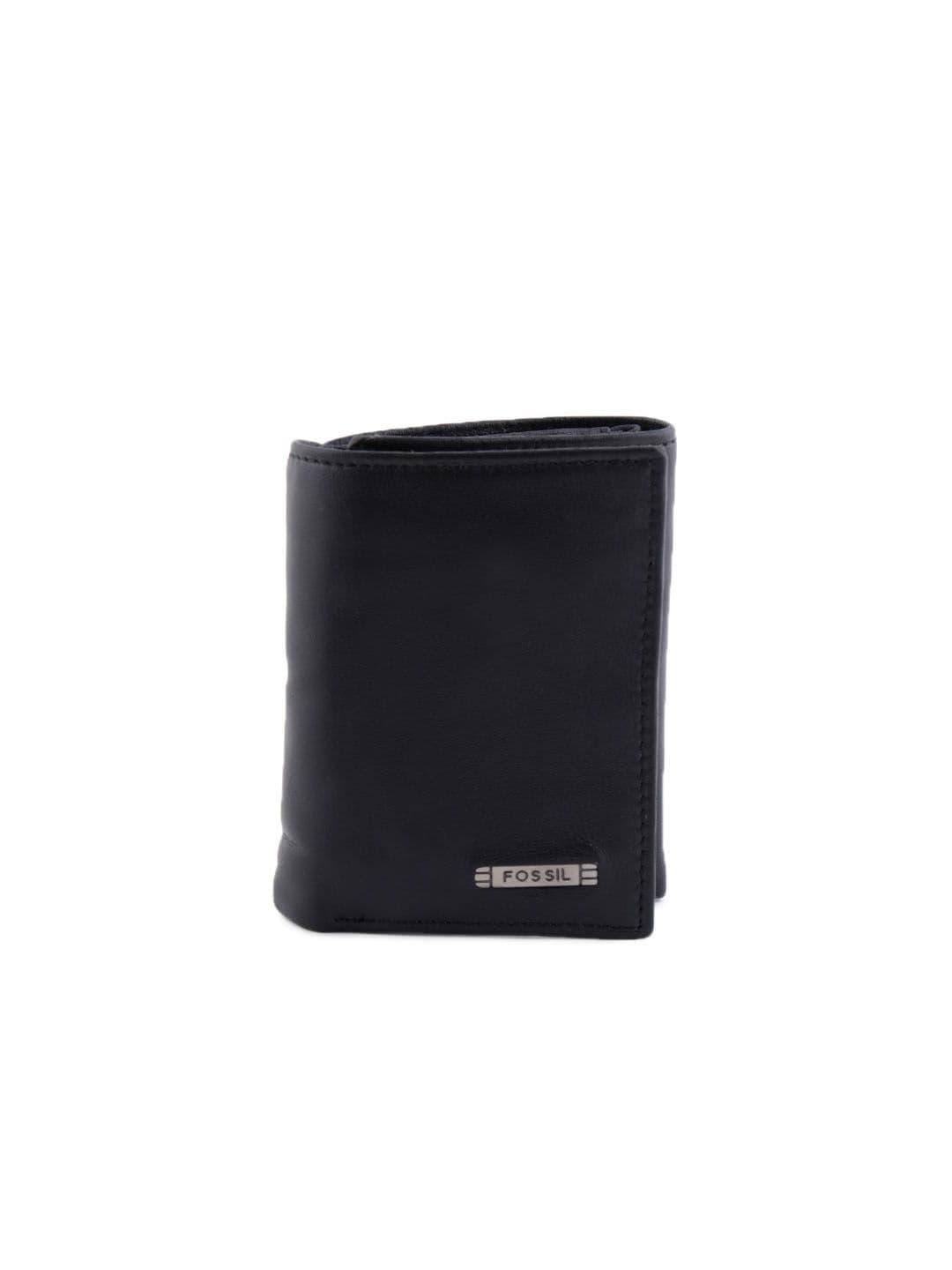 Fossil Men Evans Zip Trifold Black Wallet