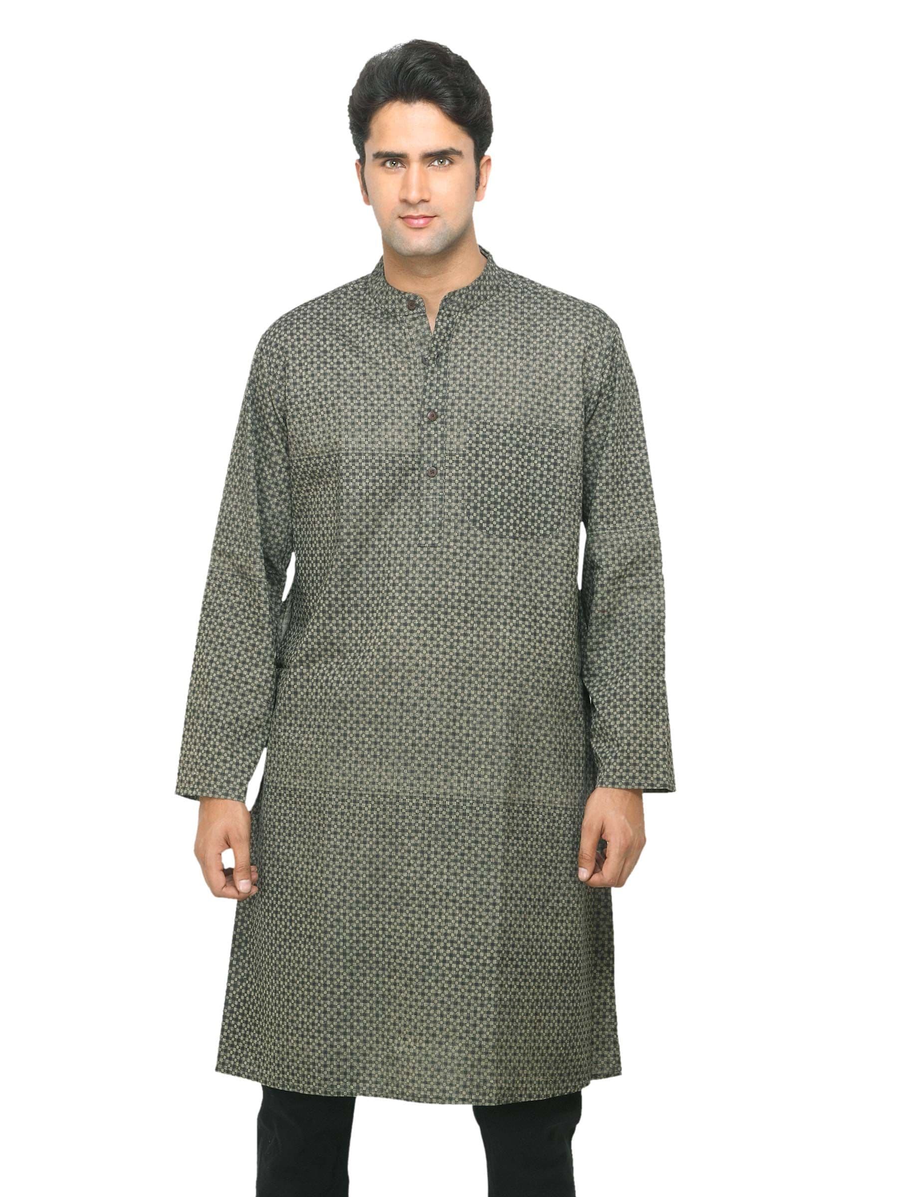Fabindia Men Grey Mangalgiri Kurta