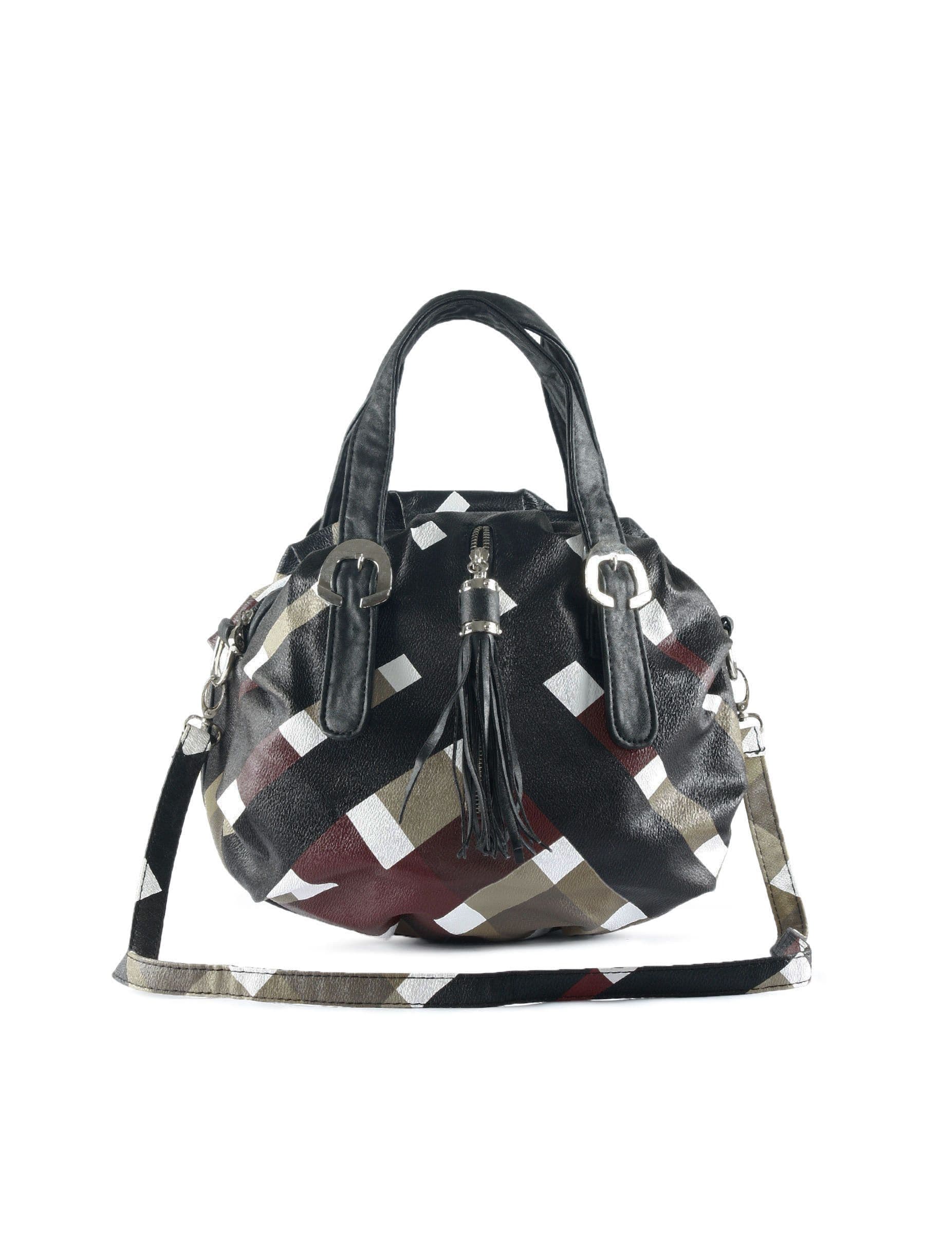 Kiara Women Square Design Black Handbag