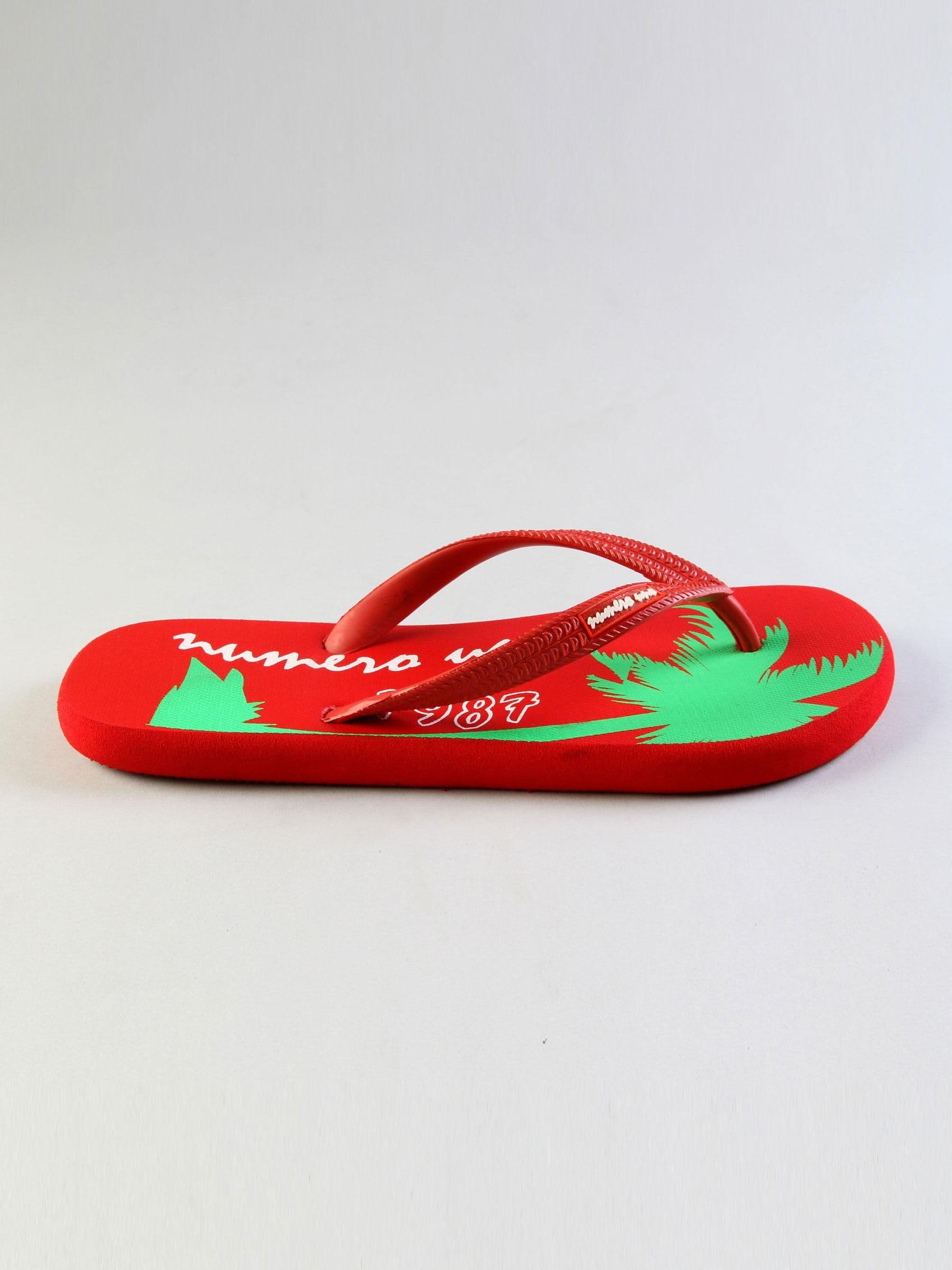 Numero Uno Men's Casual Graphic Red Flip Flop